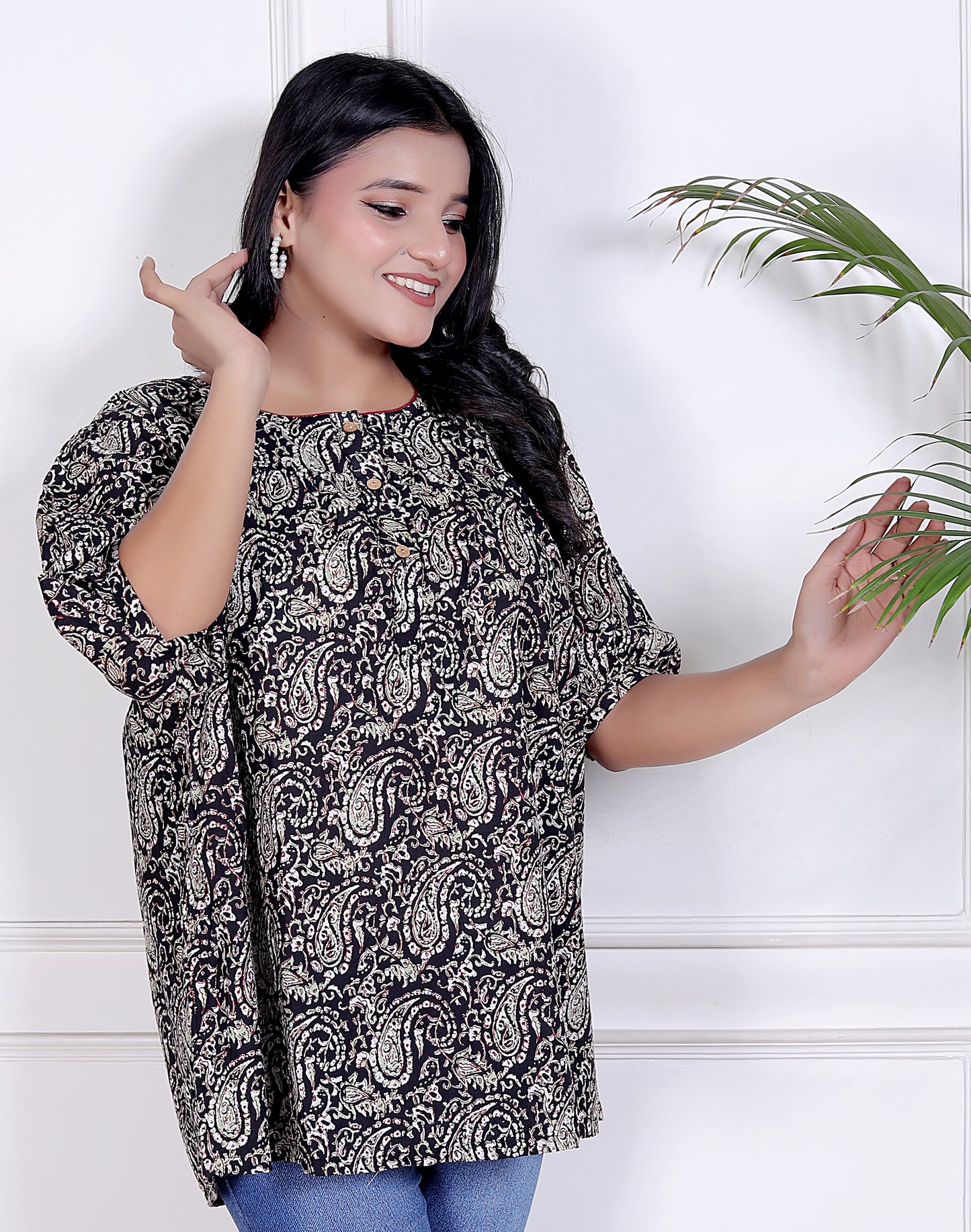 Printed Cotton Tunic Top