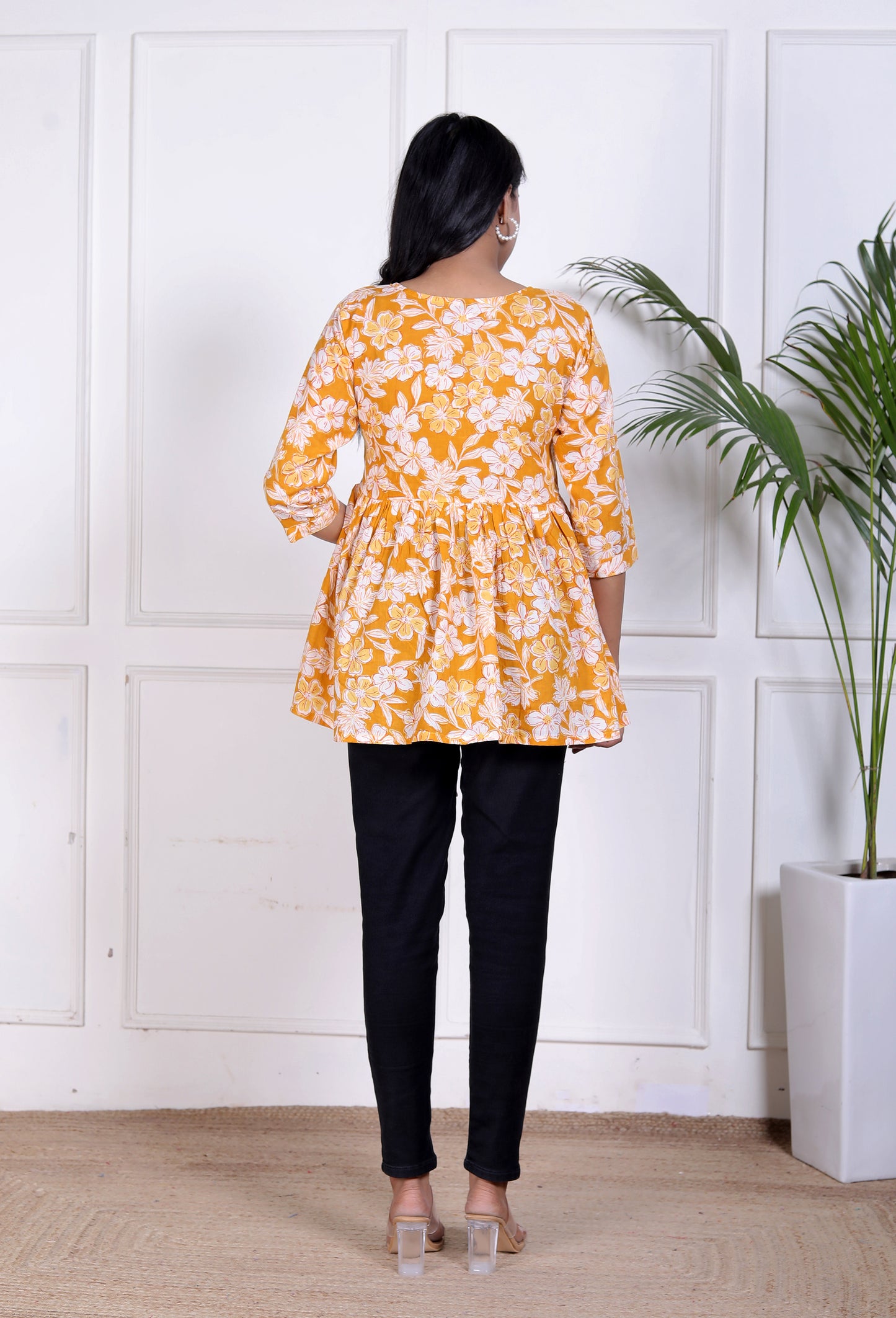 Sunshine Bloom Tie-Front Top