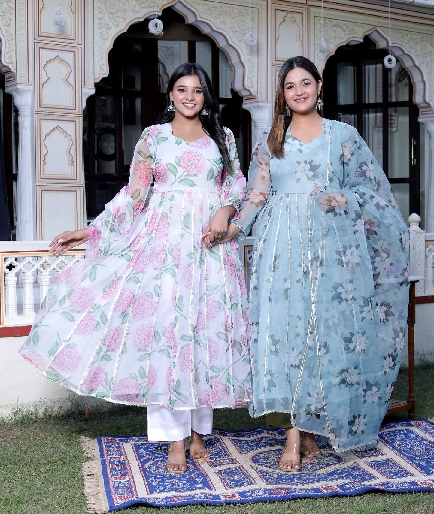 SUHANA POWDER BLUE ORGANZA SUIT SET