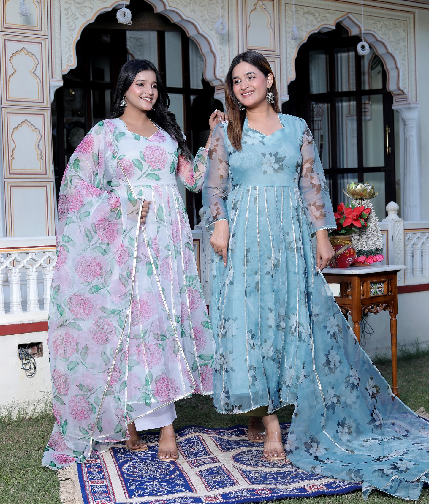 Bourbon organza printed Suit Set