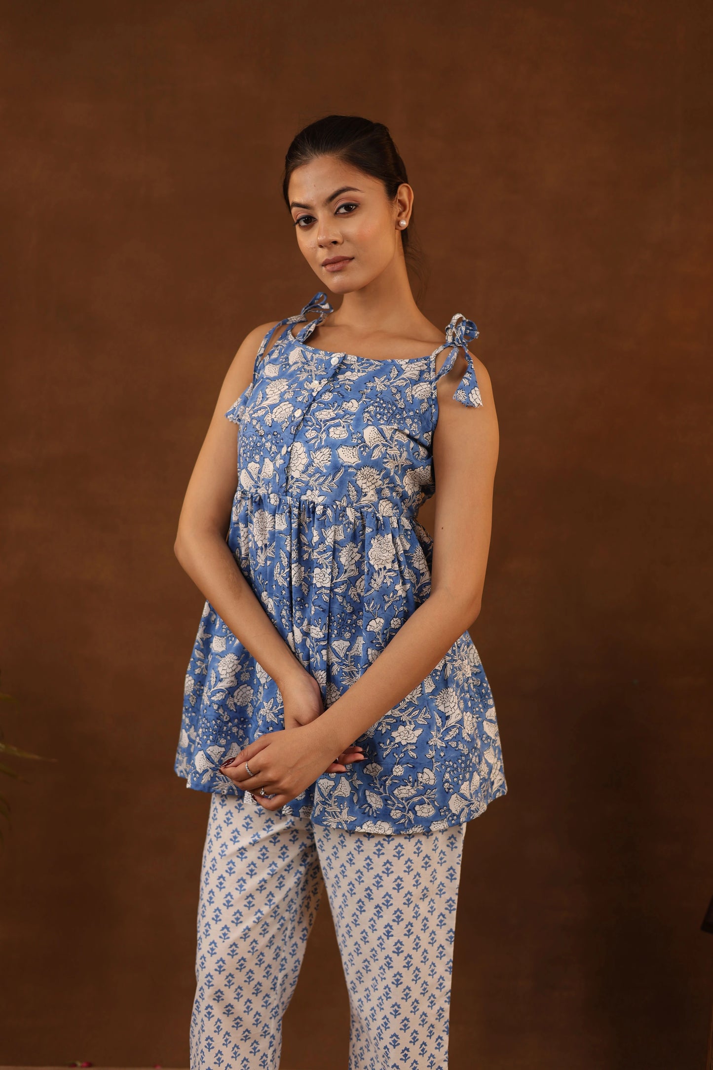 Blue Bloom Tiered Co-ord Set