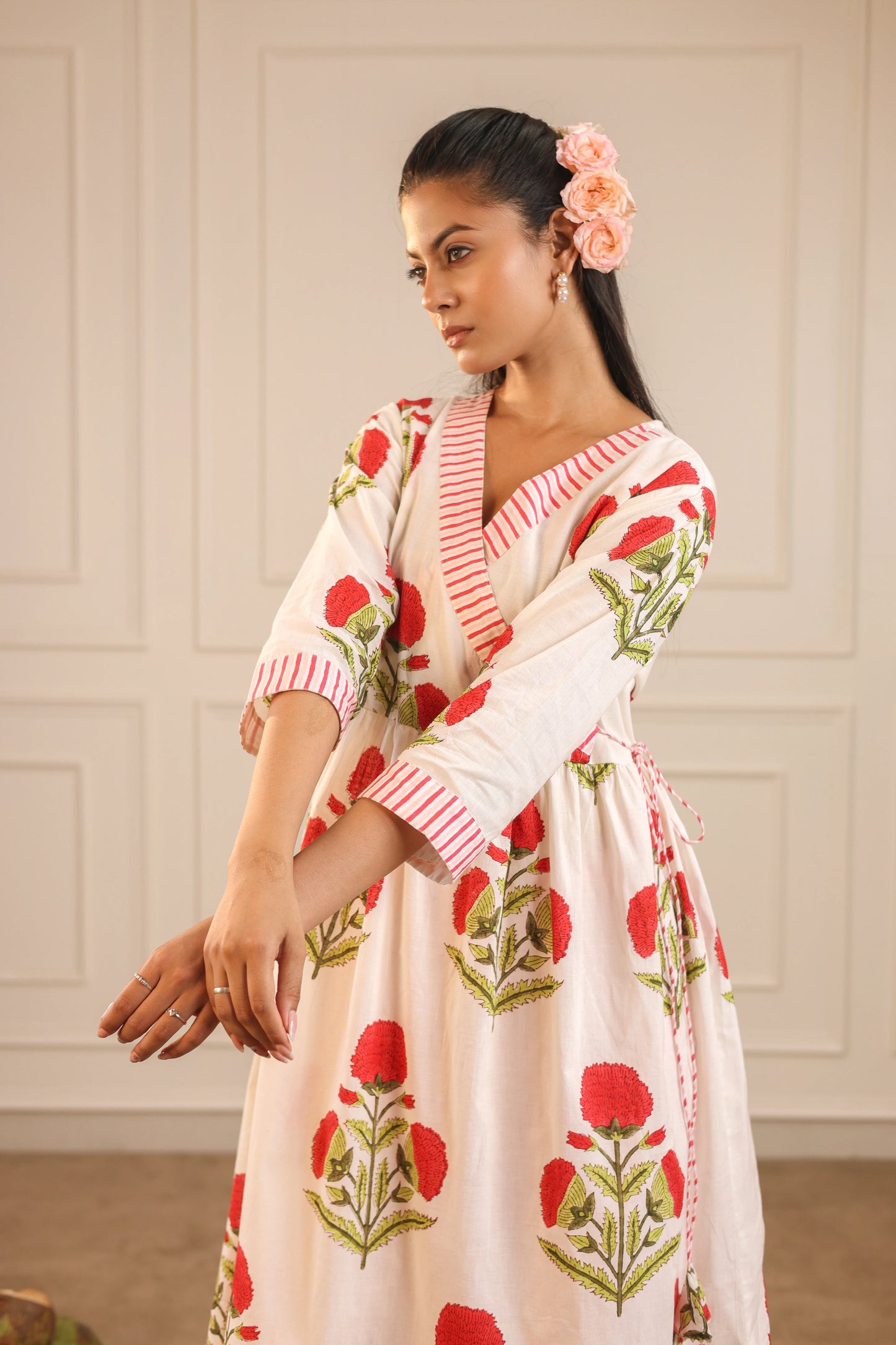 Floral Wrap Kurta Set