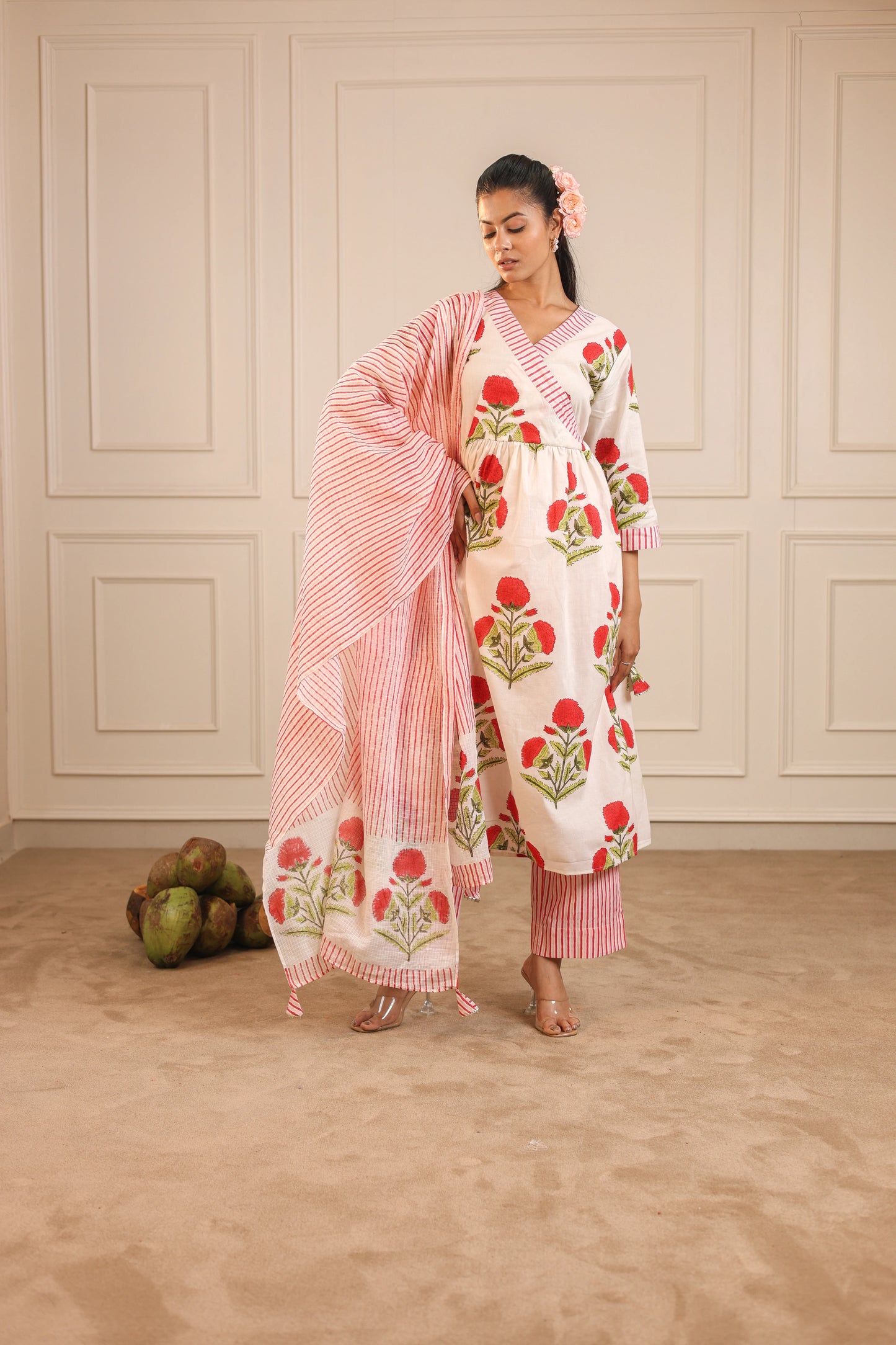 Floral Wrap Kurta Set