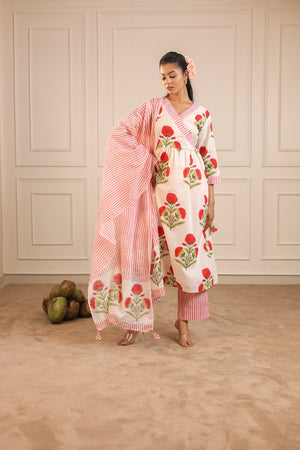 Floral Wrap Kurta Set