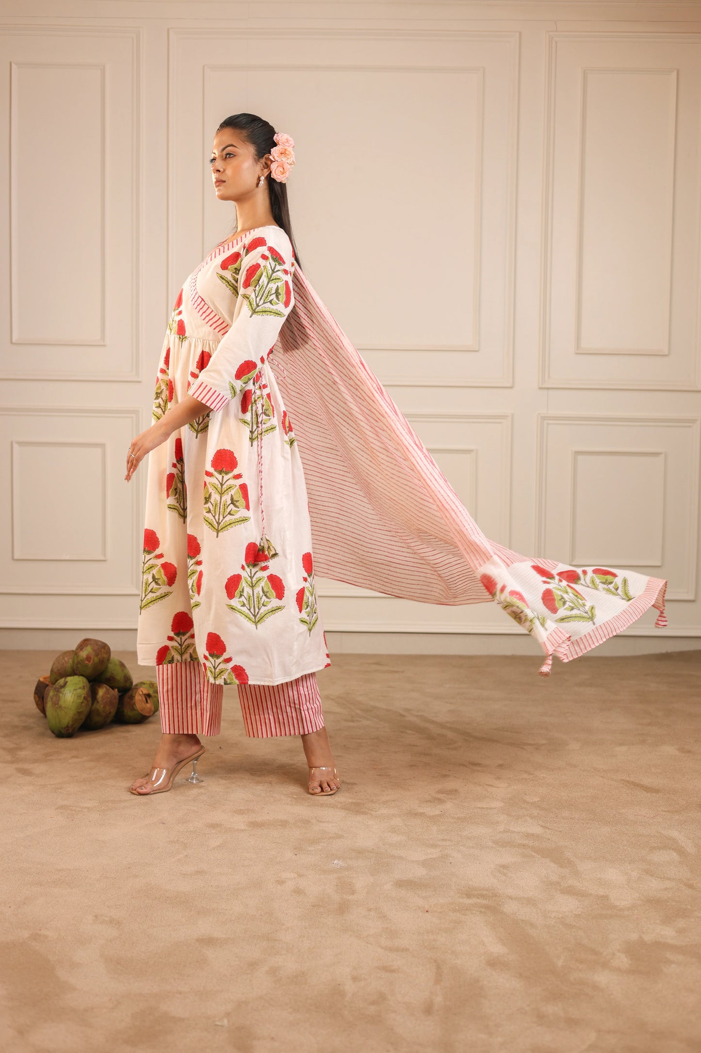 Floral Wrap Kurta Set
