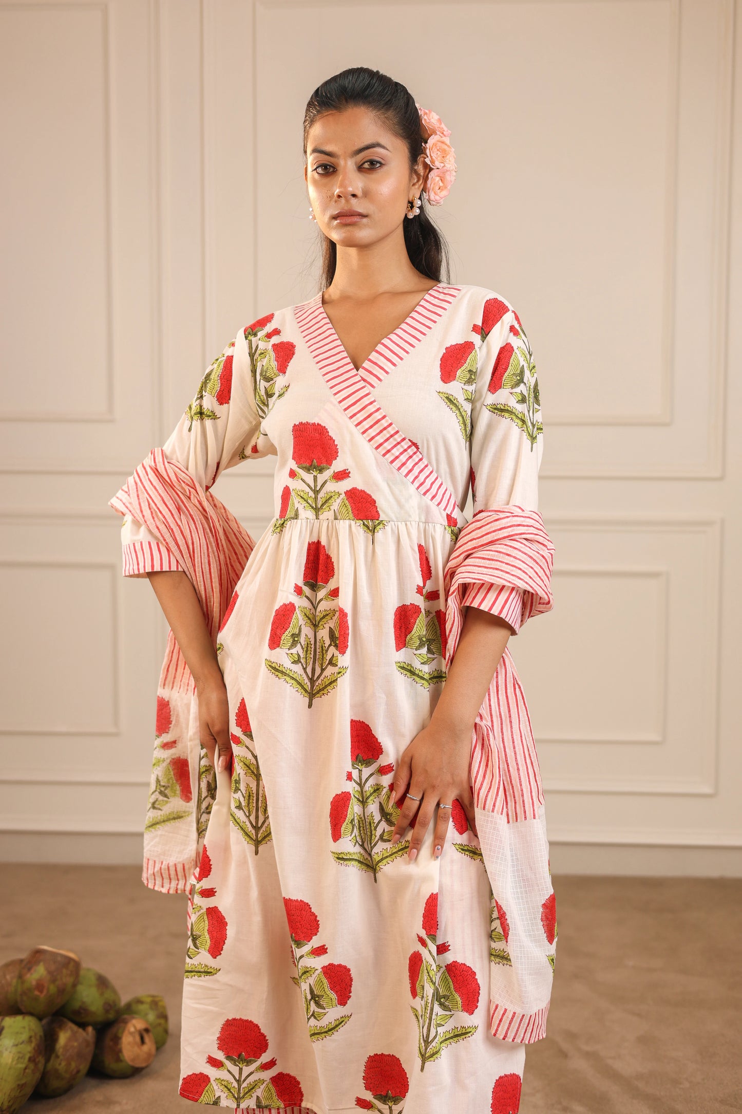 Floral Wrap Kurta Set