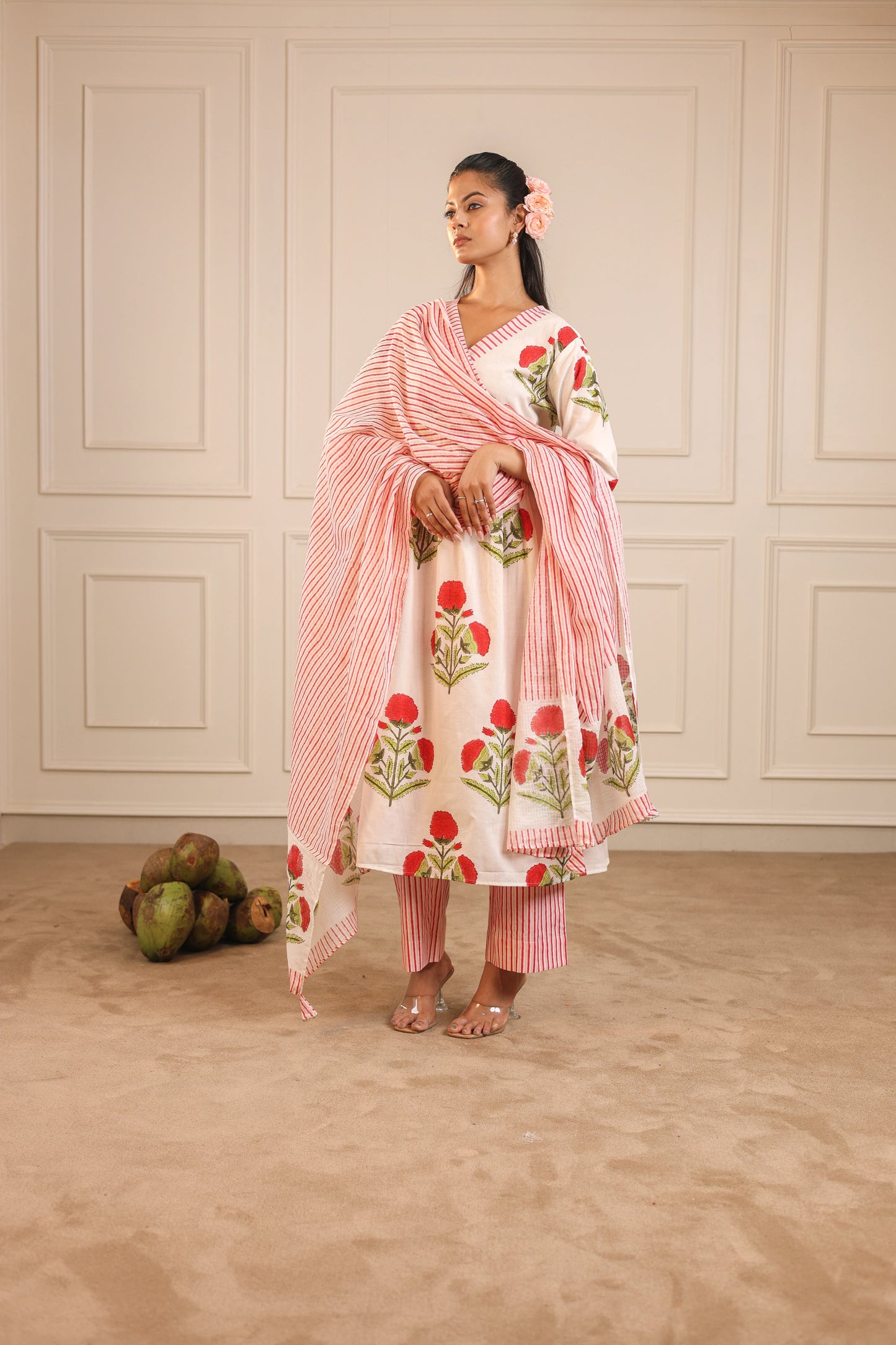 Floral Wrap Kurta Set