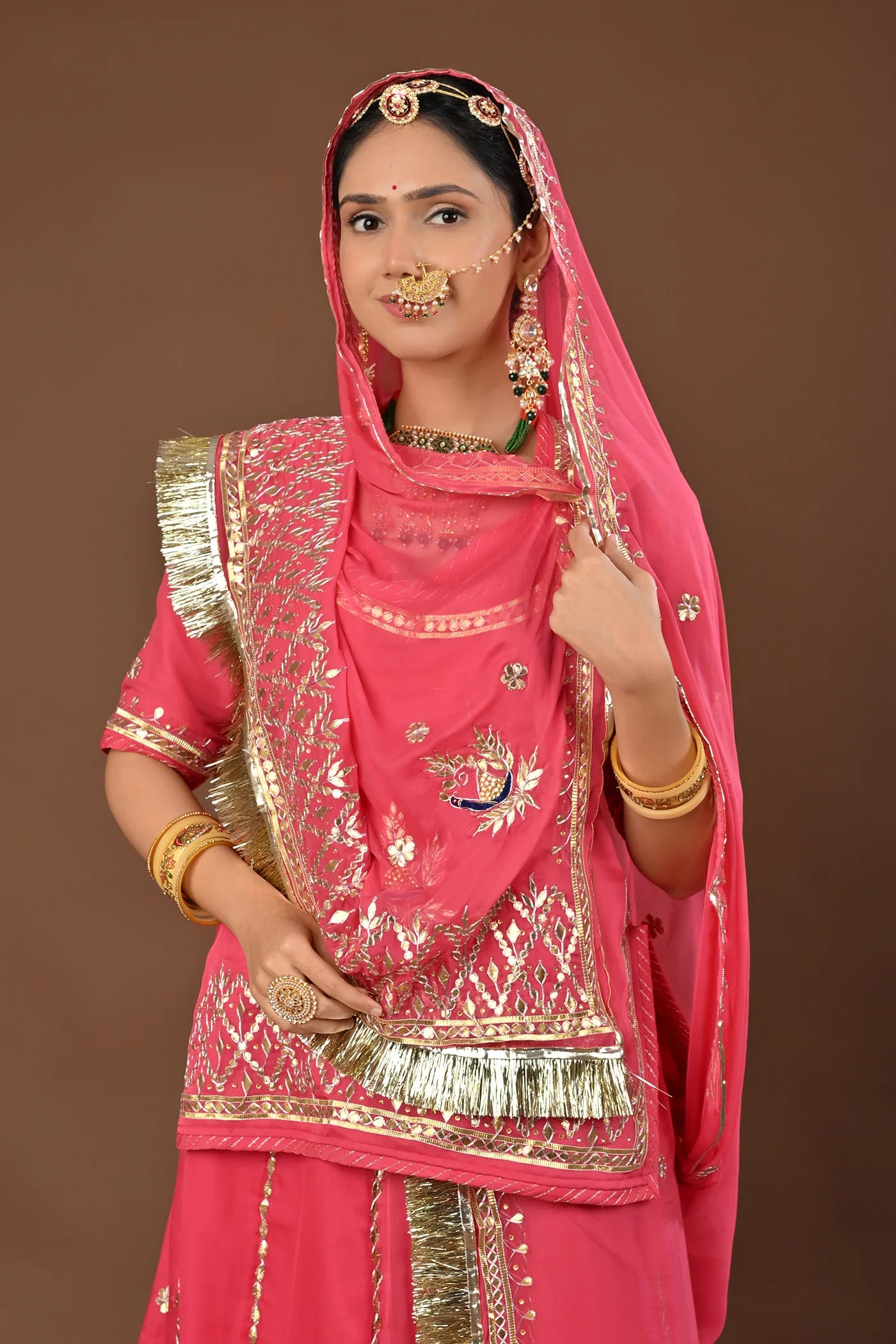 Tariya Rajasthani Lehenga Set ( unstiched )