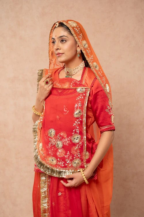 Neel Kamal Rajasthani Lehenga Set ( unstiched )