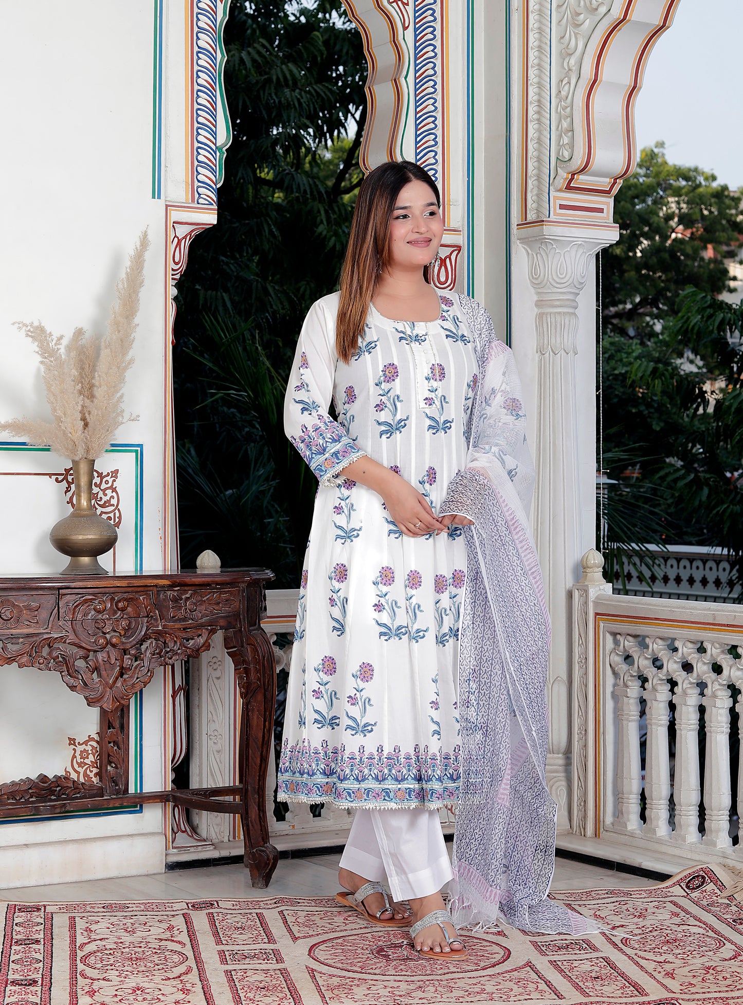 Blue Butta Handblock Suit Set