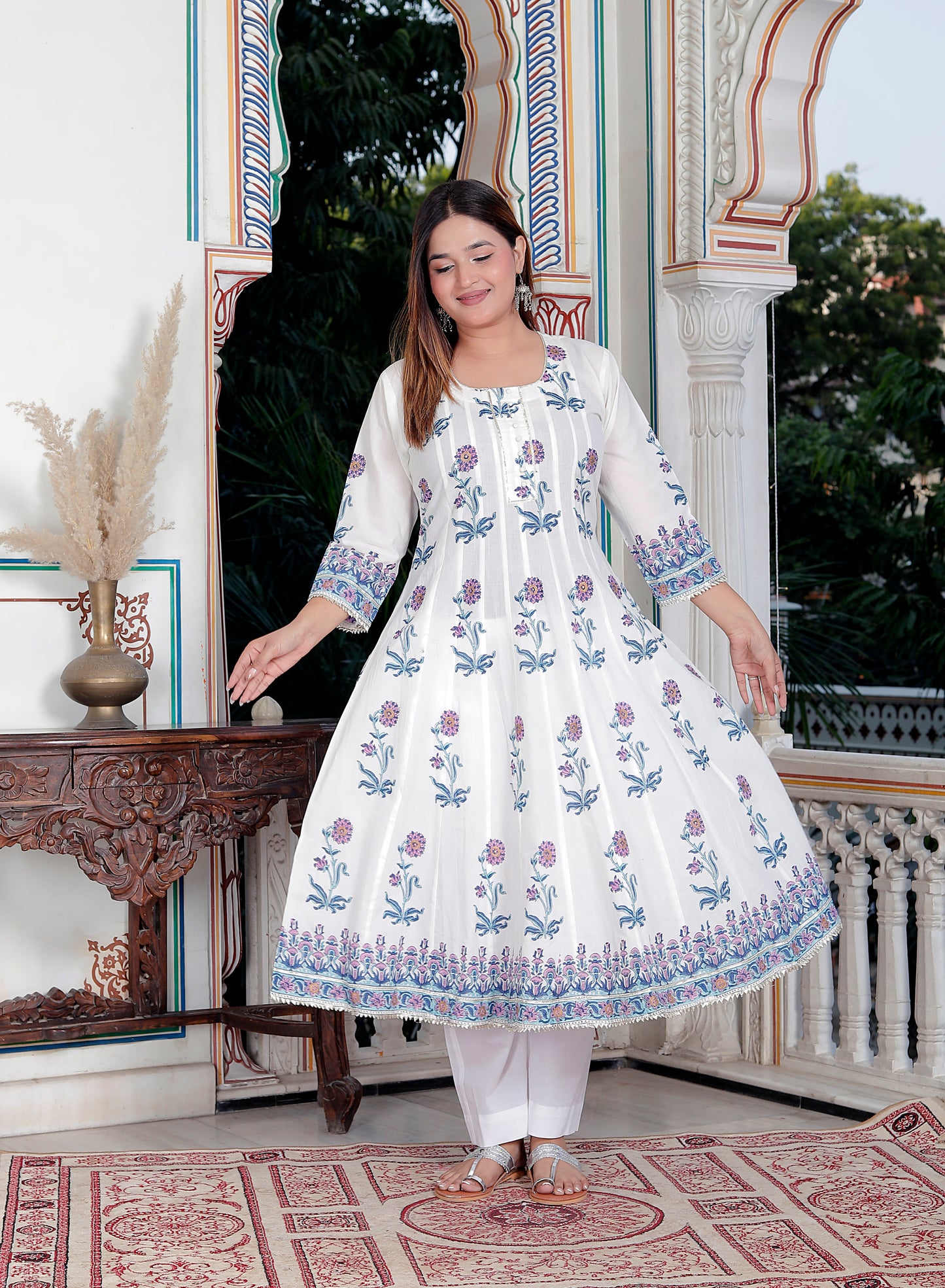 Blue Butta Handblock Suit Set