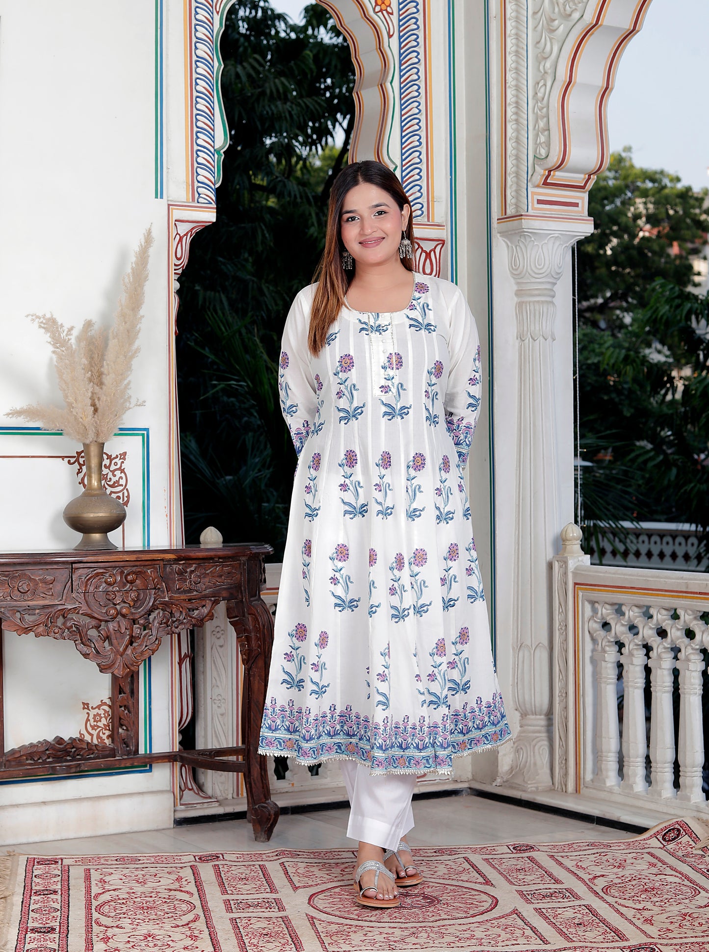 Blue Butta Handblock Suit Set