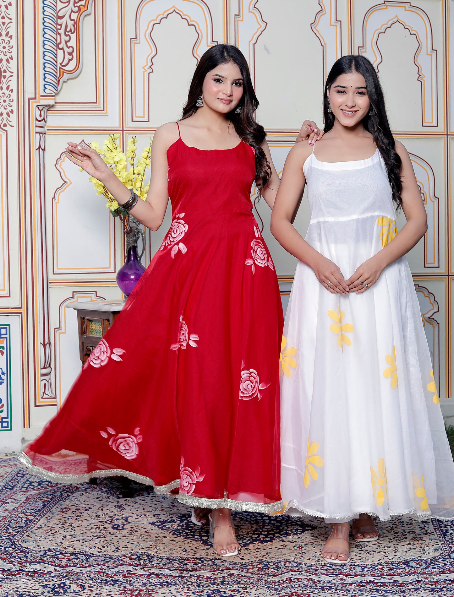 WHITE YELLOW ROSE SUIT SET