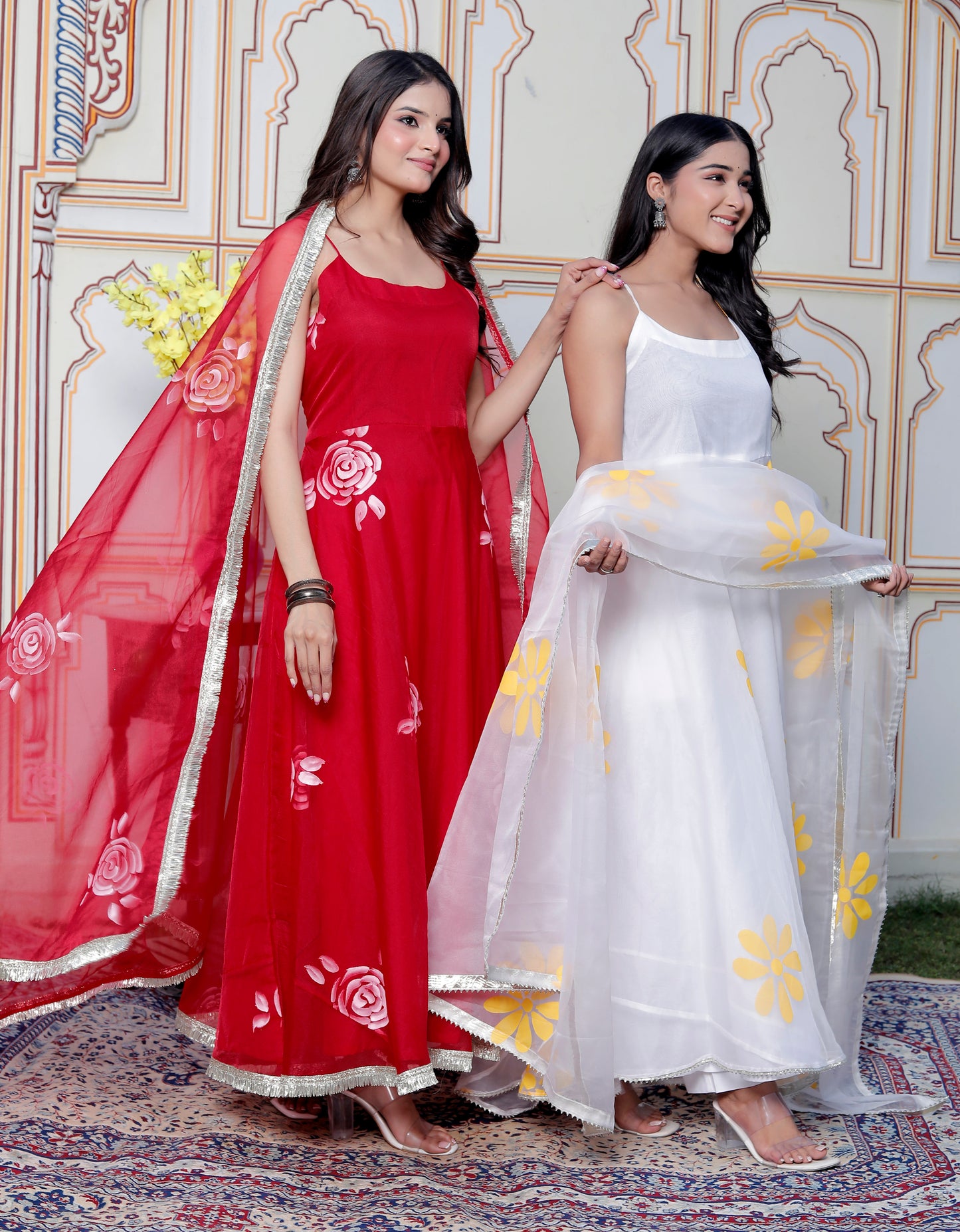 RED ROSE ORGANGA SUIT SET