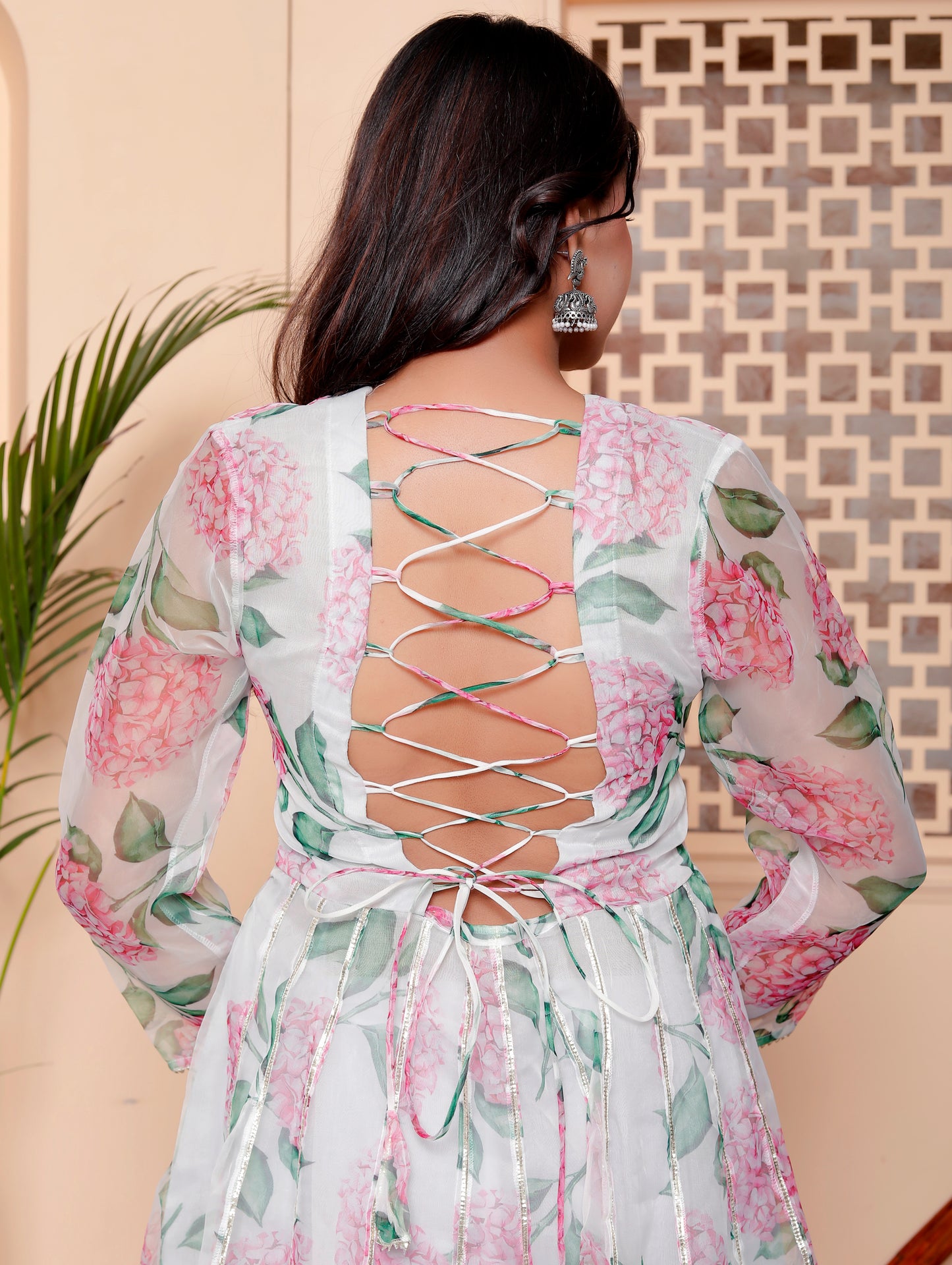 Bourbon organza printed Suit Set