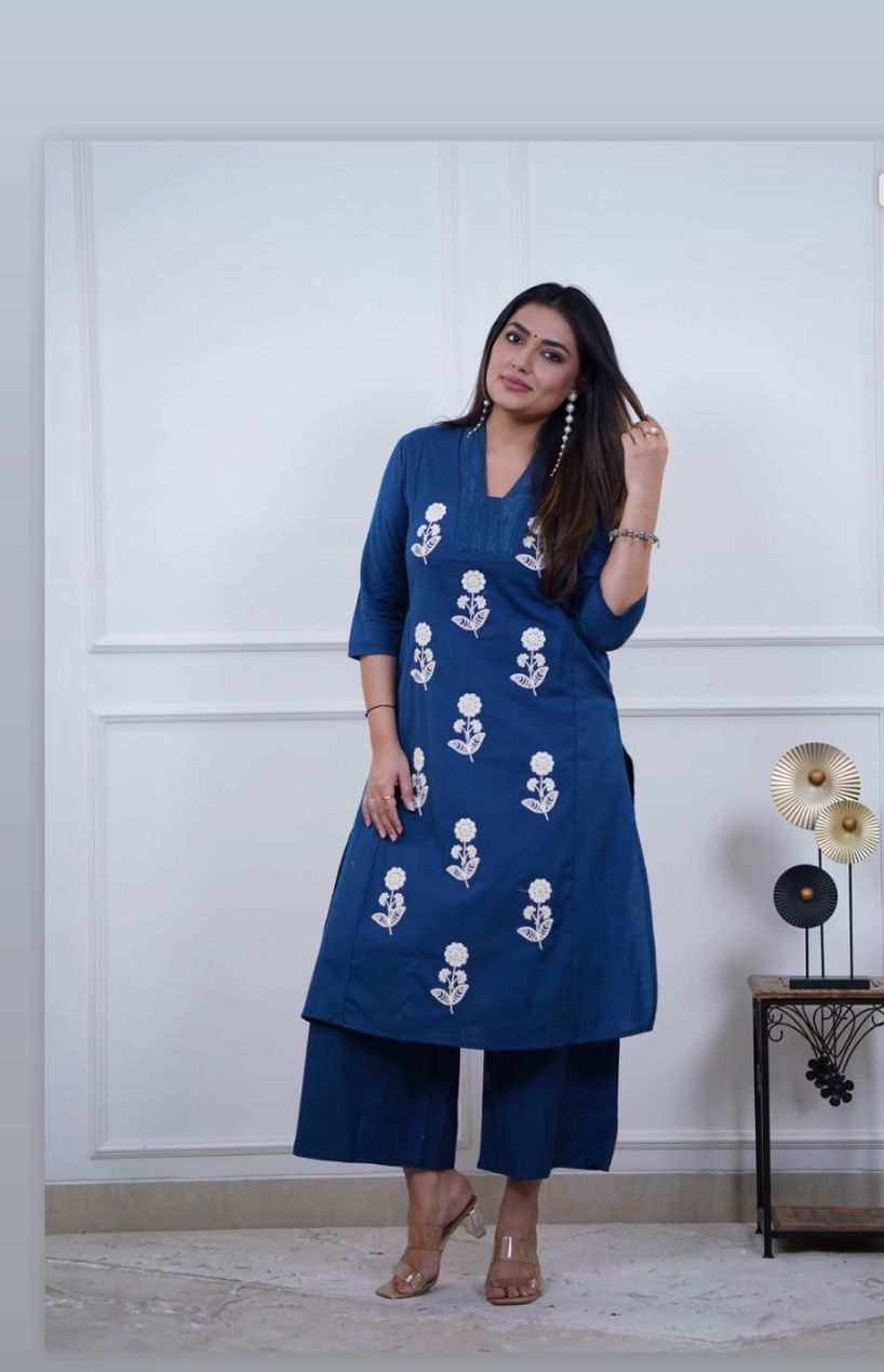 Blue Copper Suit set Pure Cotton