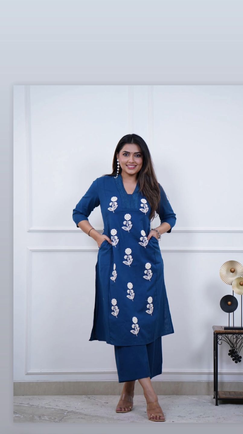 Blue Copper Suit set Pure Cotton