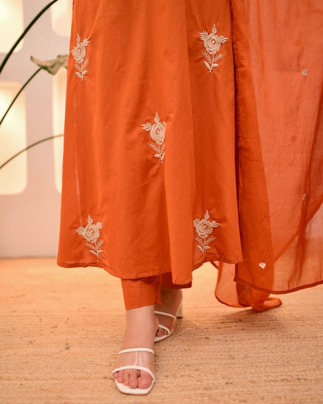 Orange pure cotton Suit-set