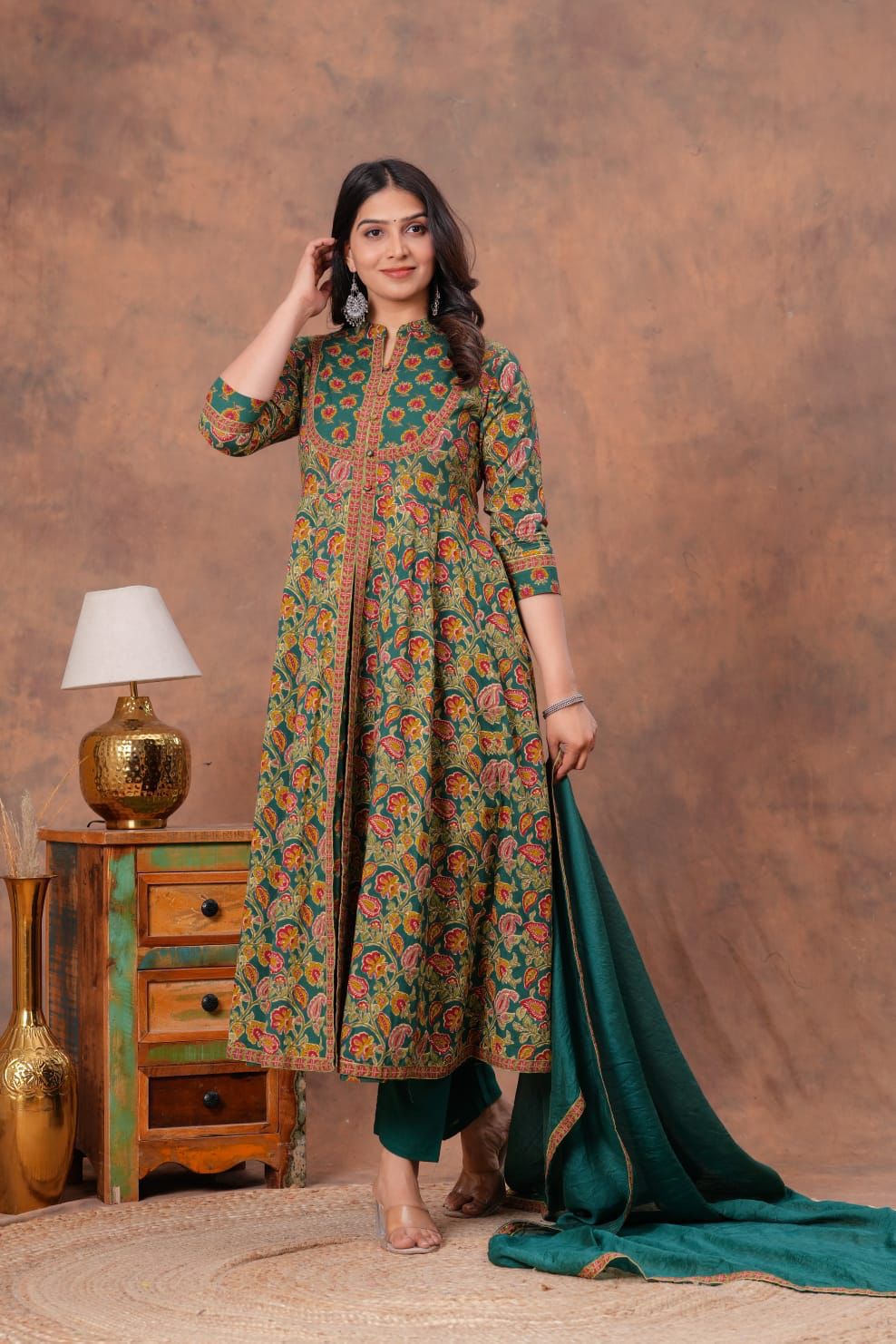 Green Anarkali Suit Set