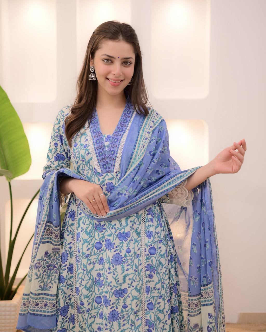Sky blue Afghani Suit Set