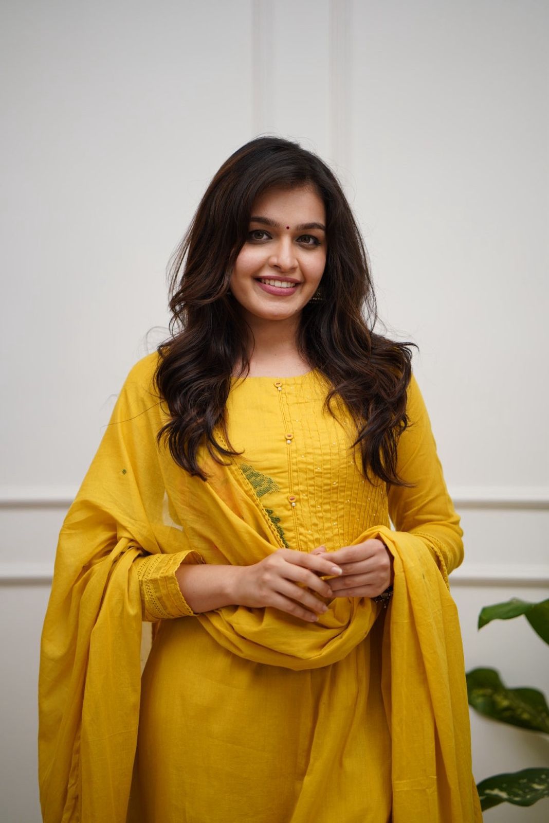 Yellow Embroidery with suqes Heavy Suit set