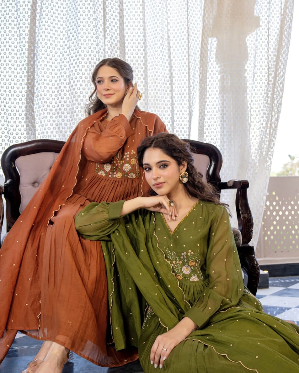 Gorgeous Green Anarkali Kurta Set