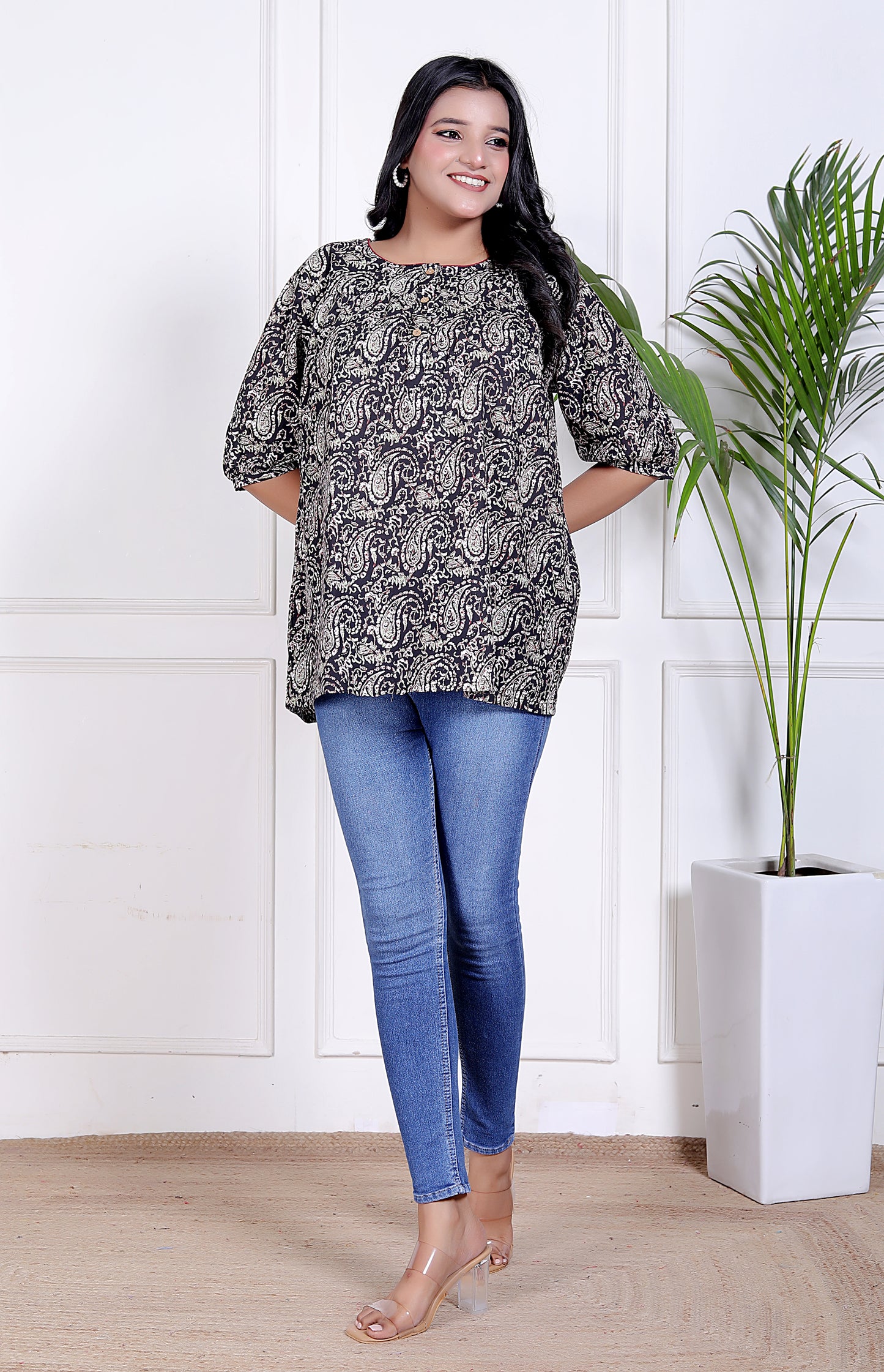 Printed Cotton Tunic Top