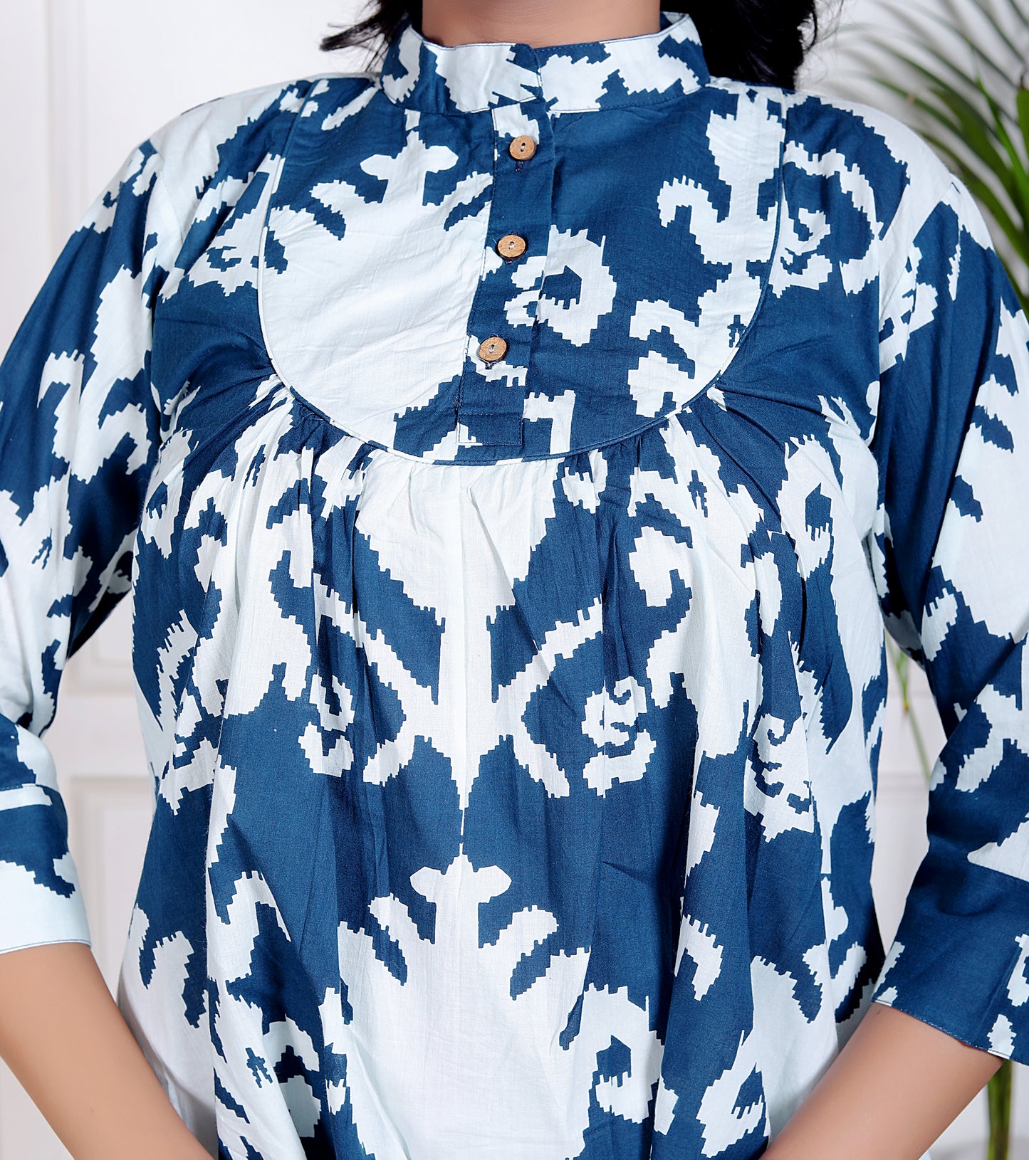 Indigo White Floral Top