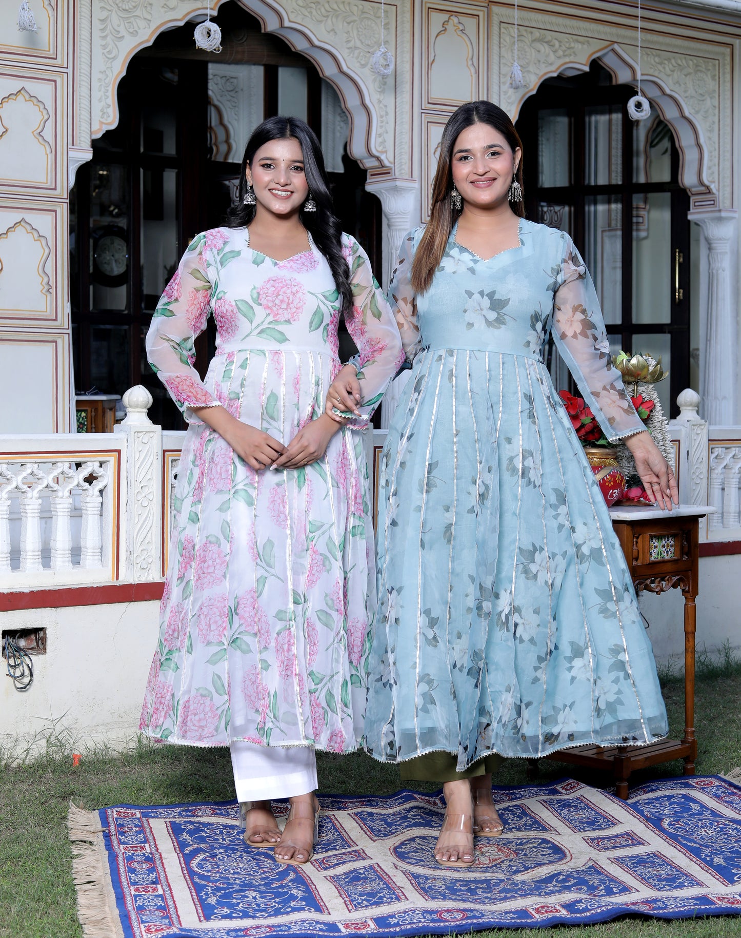 SUHANA POWDER BLUE ORGANZA SUIT SET