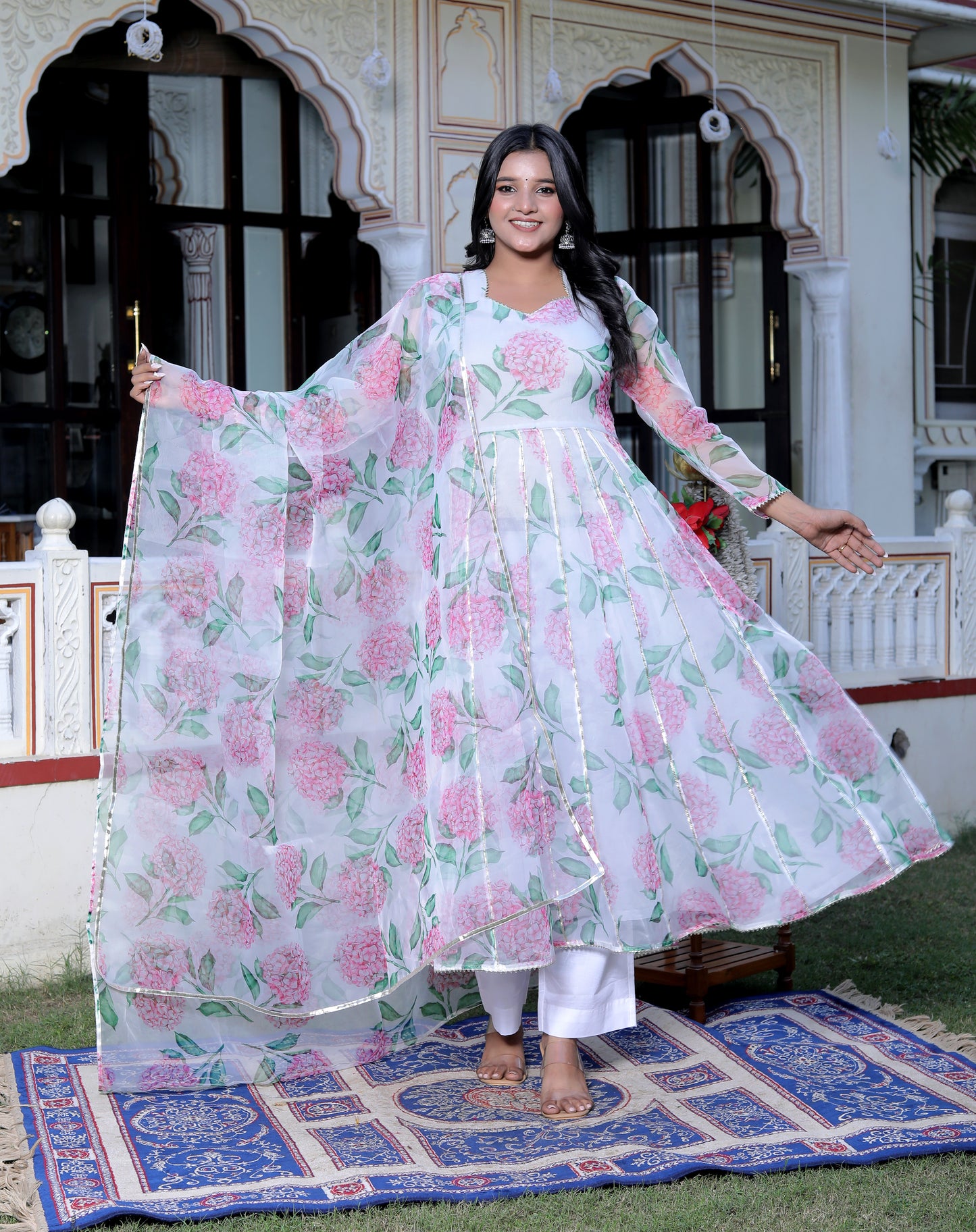 Bourbon organza printed Suit Set