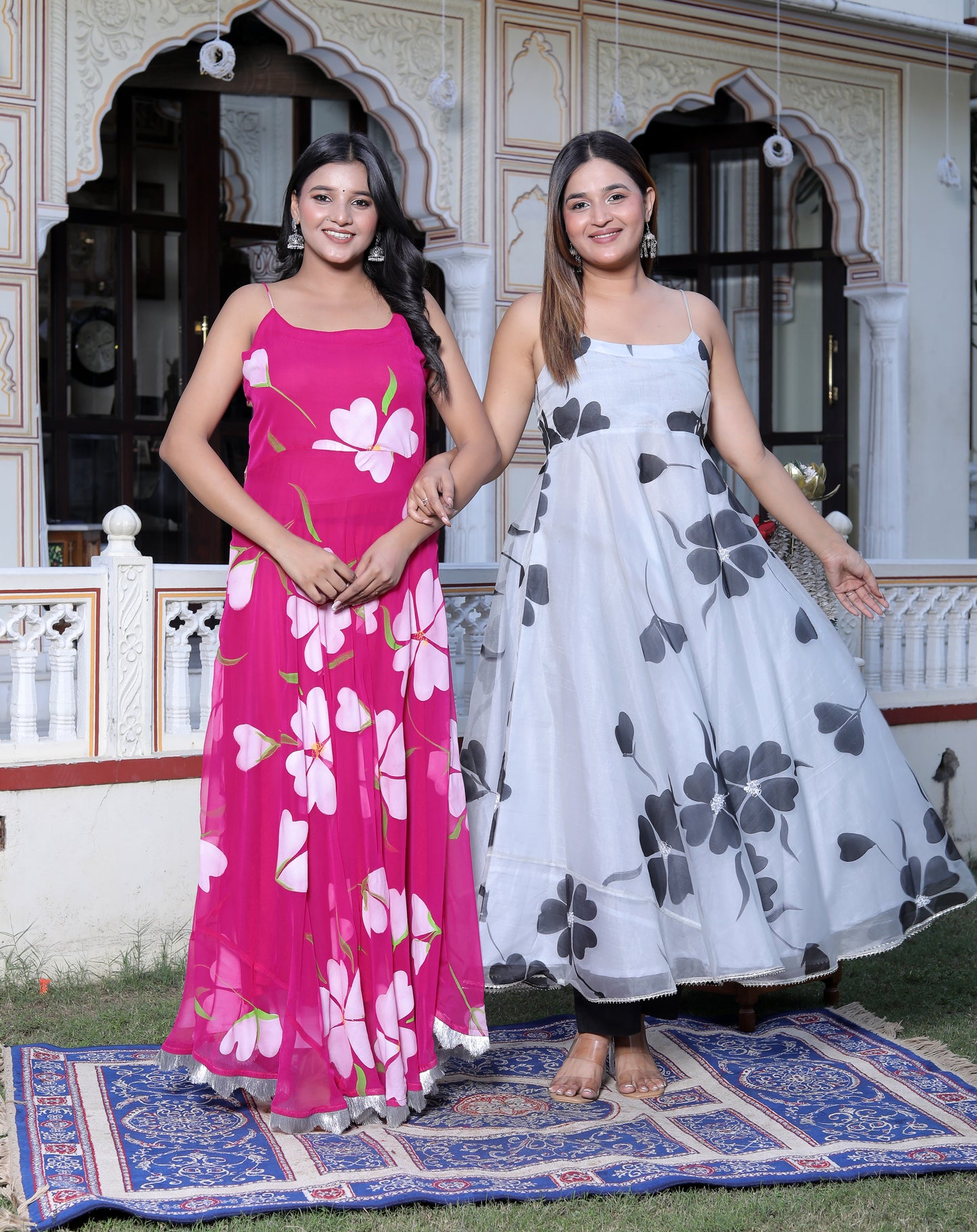 GULFETA GRAY ORAGANZA ANARKALI SUIT SET