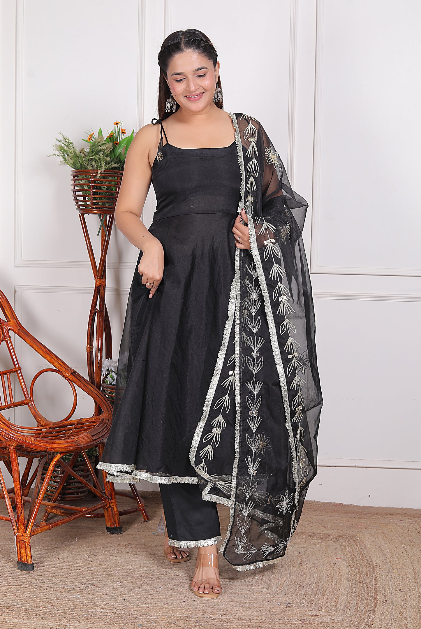 Zari Zikar Kurta Set