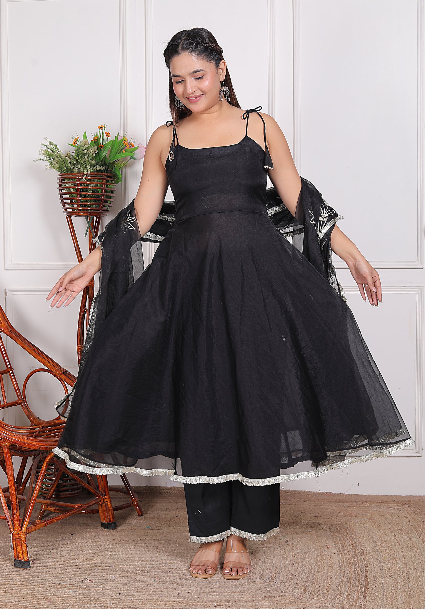 Zari Zikar Kurta Set