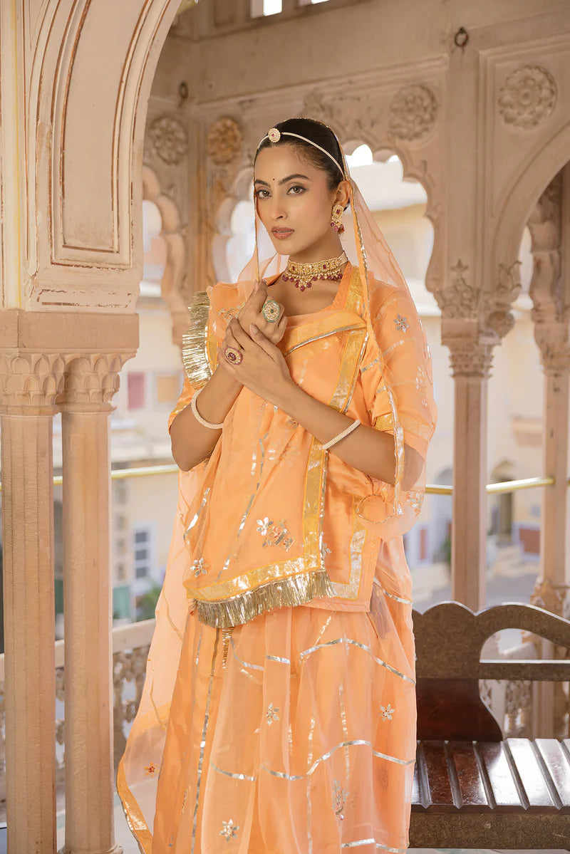 Gulab Mahal Rajputi Poshak  ( unstiched )