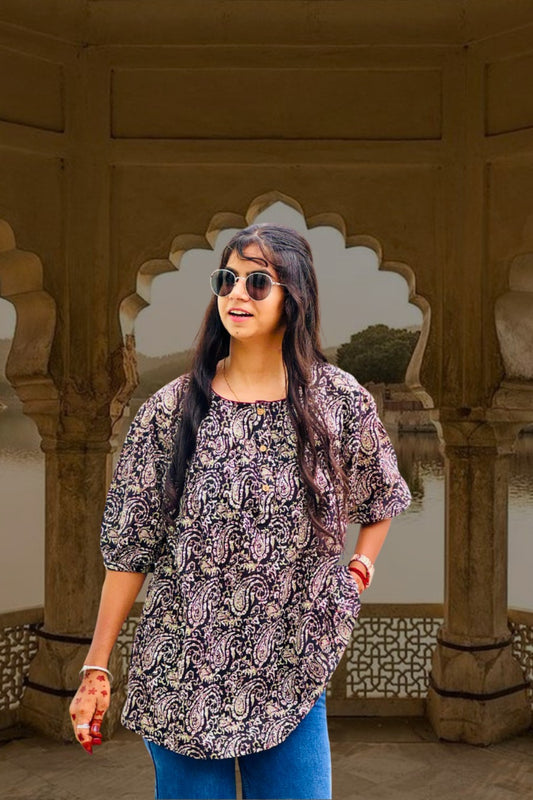 Printed Cotton Tunic Top