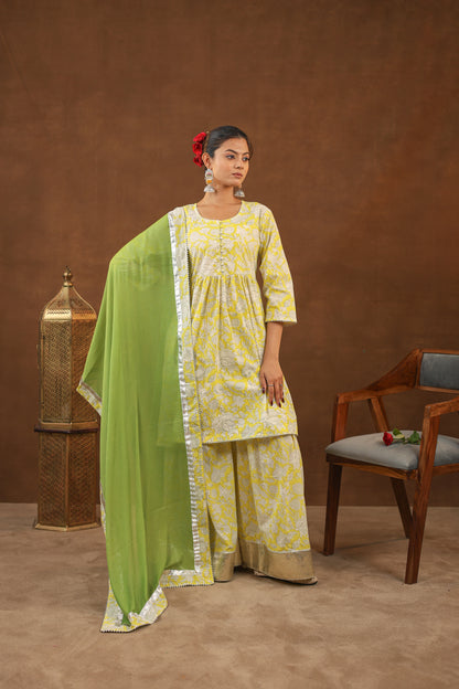 Printed Elegance Sharara Suit