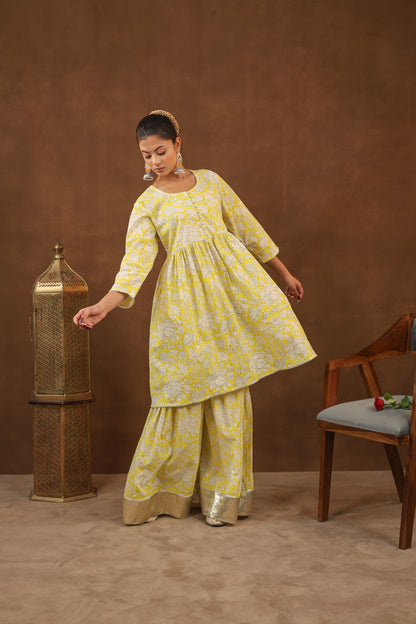 Printed Elegance Sharara Suit