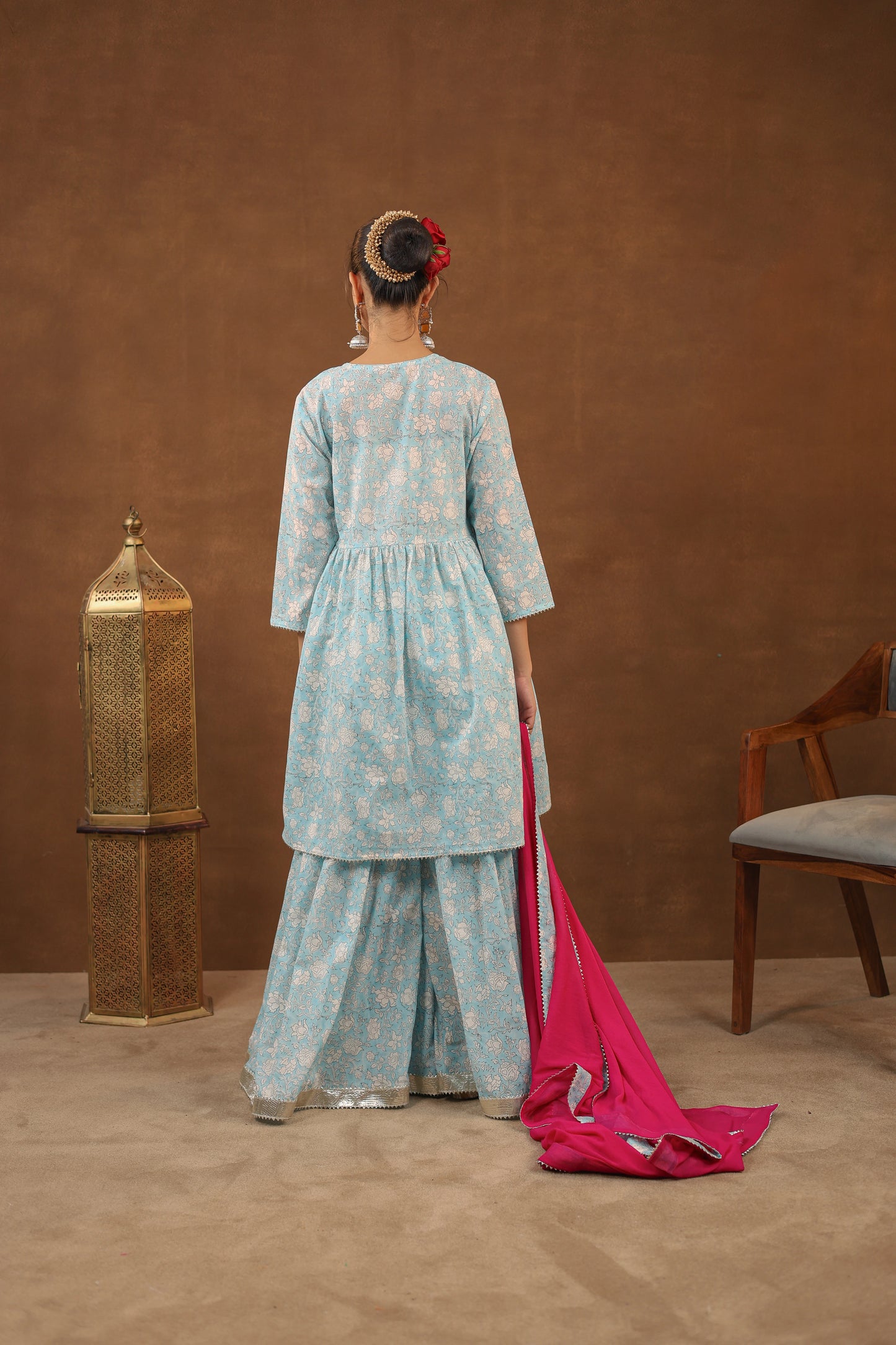 Classic Contrast Sharara Set
