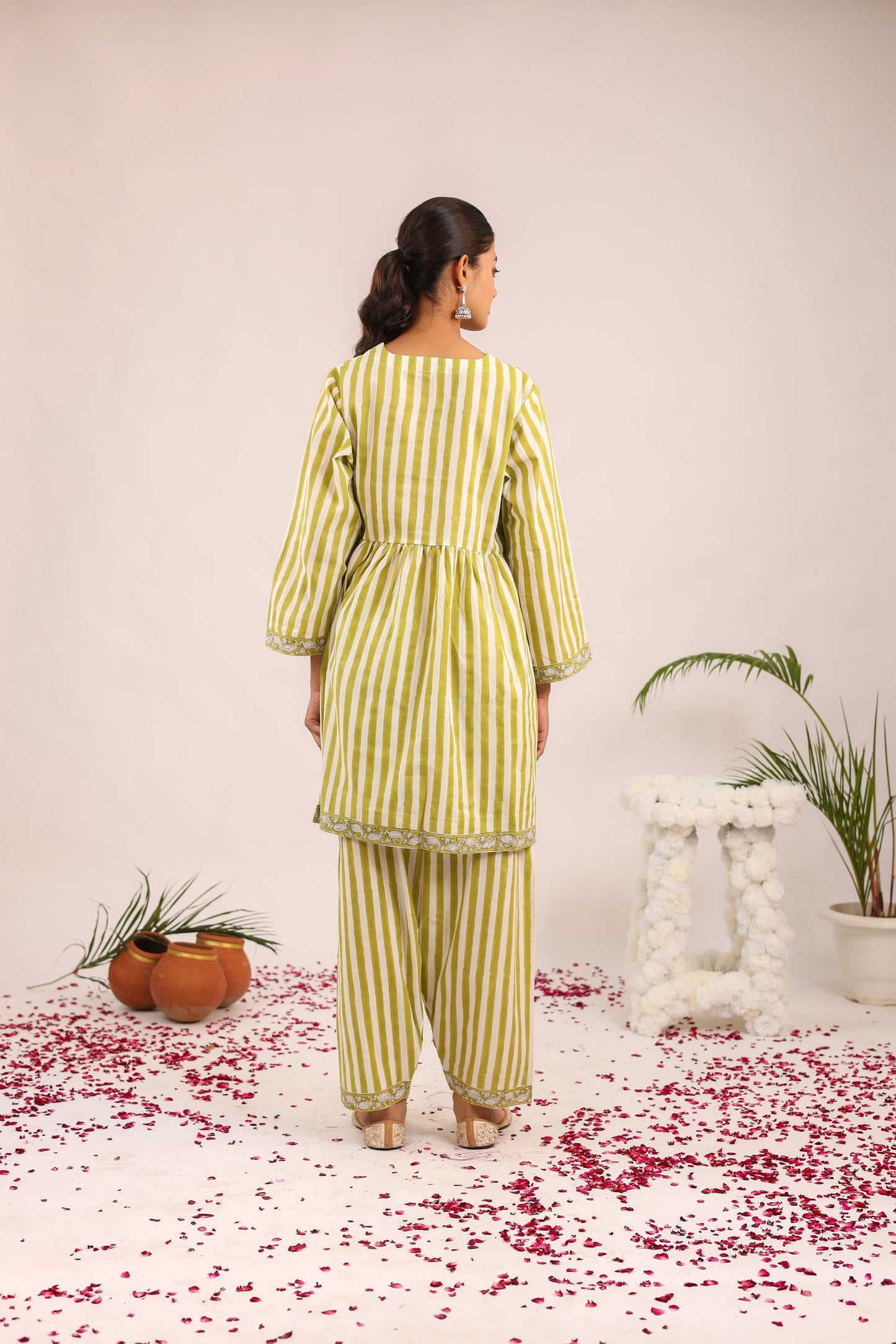 Olive Stripe Coord Set