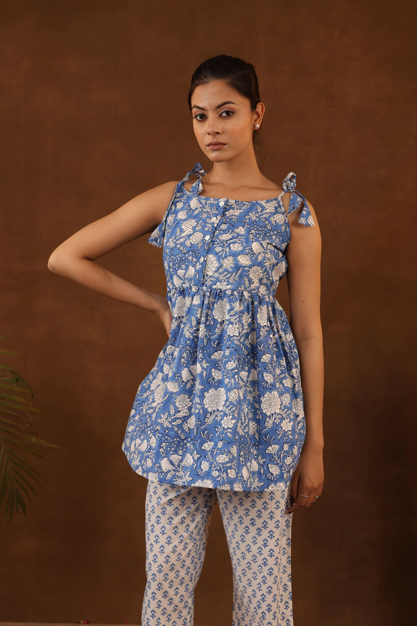 Blue Bloom Tiered Co-ord Set