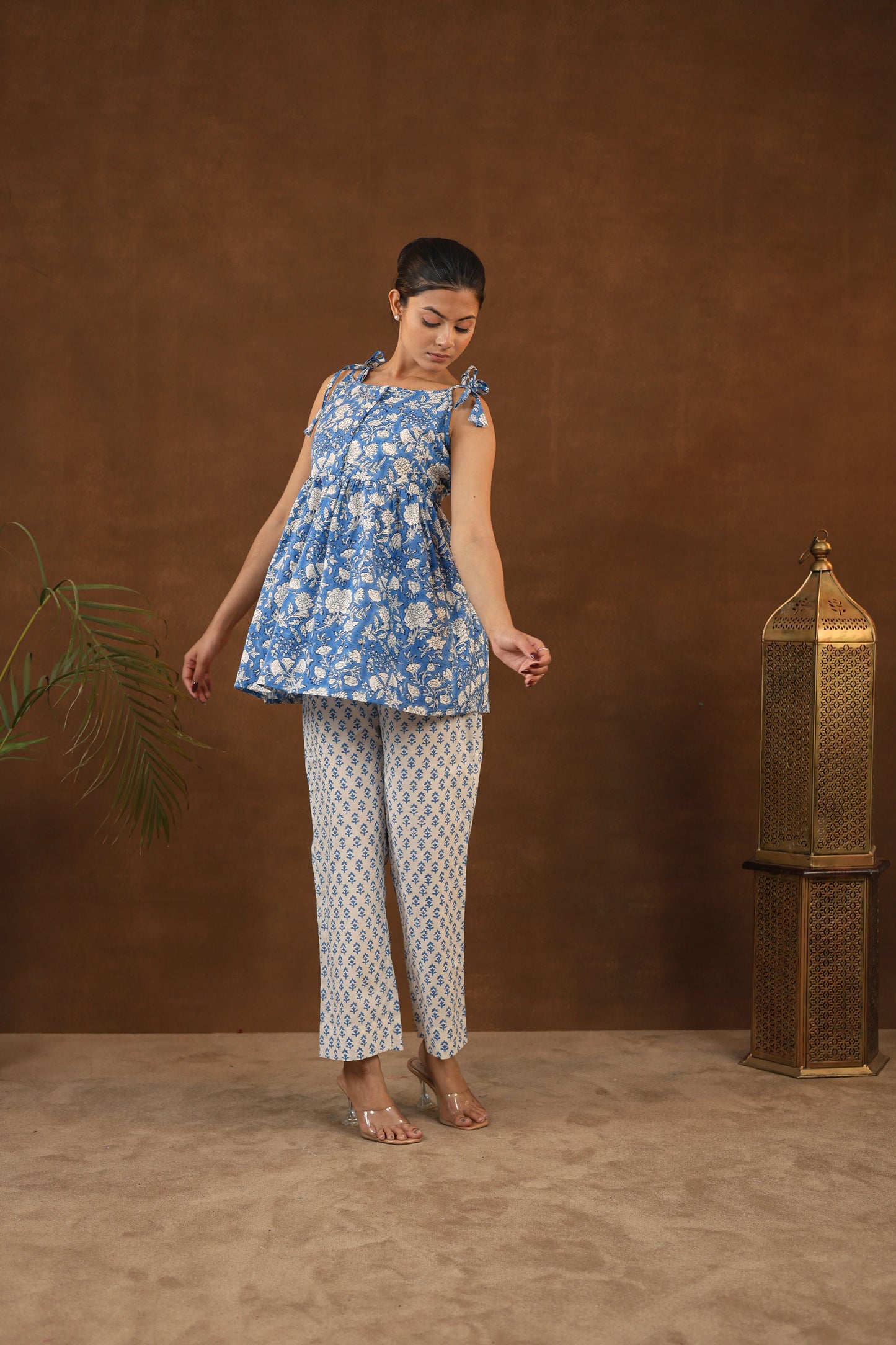 Blue Bloom Tiered Co-ord Set