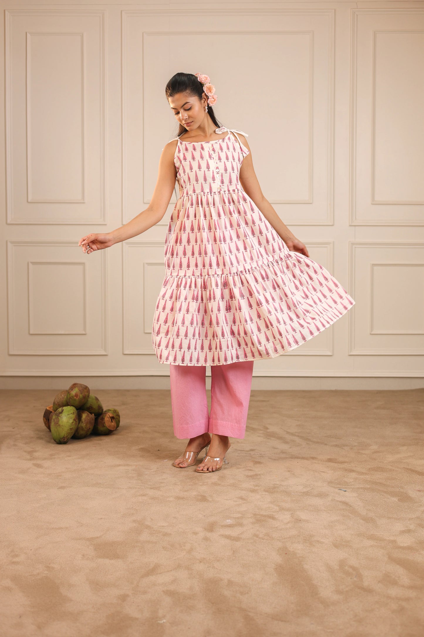 Pink Pop Strap kurta set