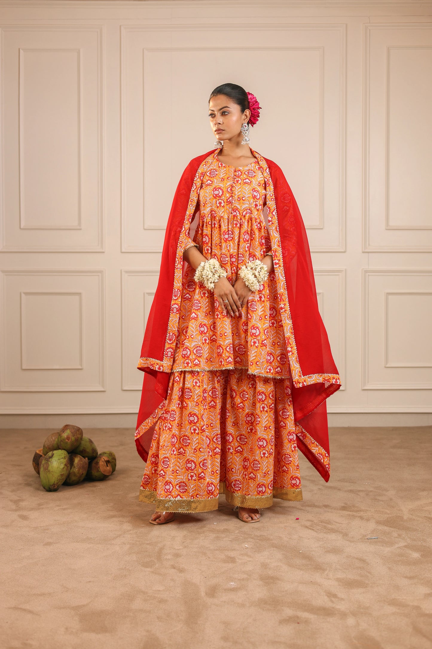 Dual Drama Sharara Set