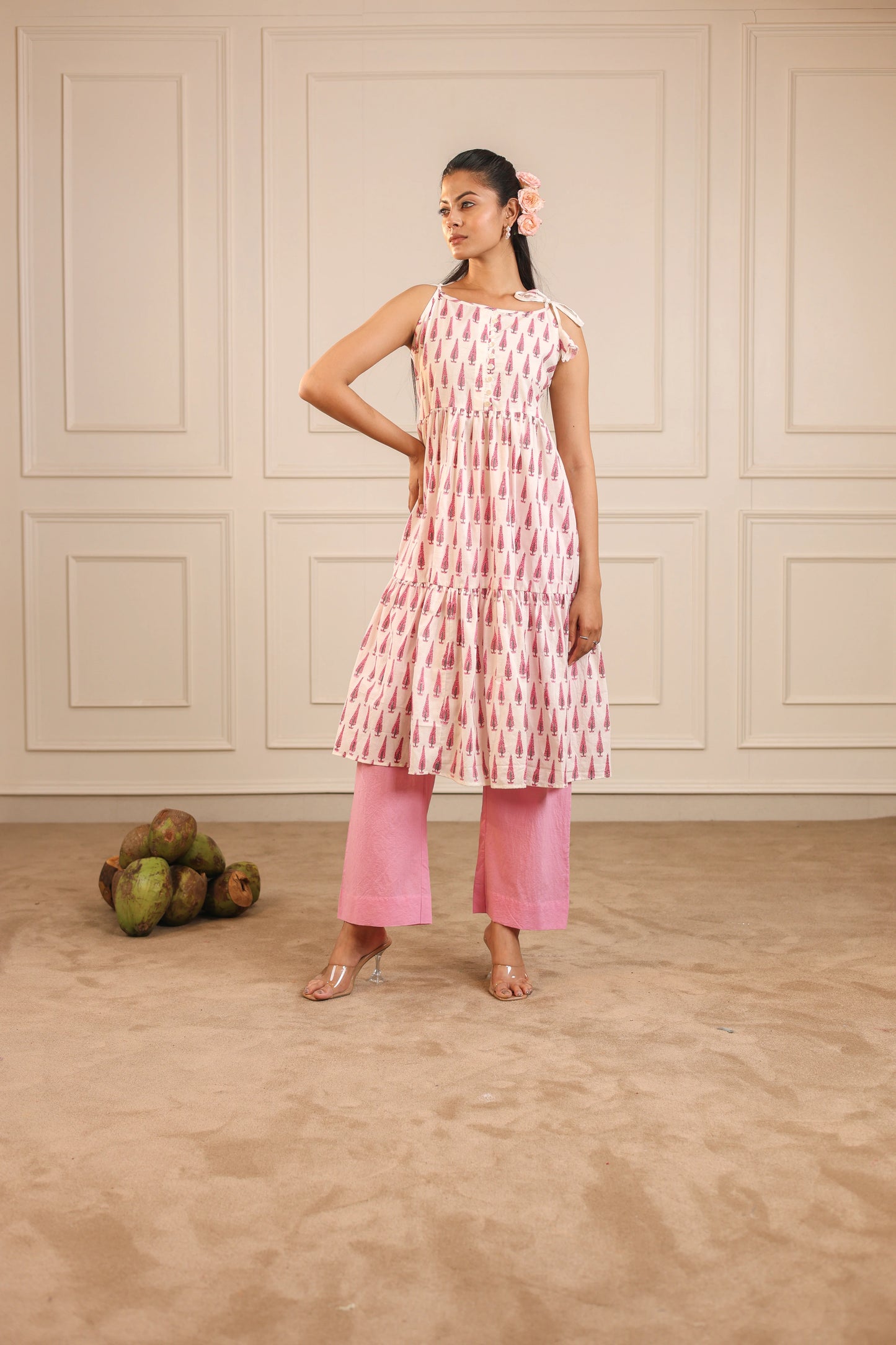 Pink Pop Strap kurta set
