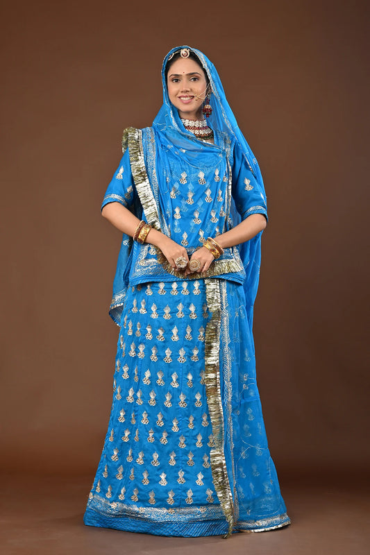 Meera Rajasthani Lehenga Set  ( unstiched )