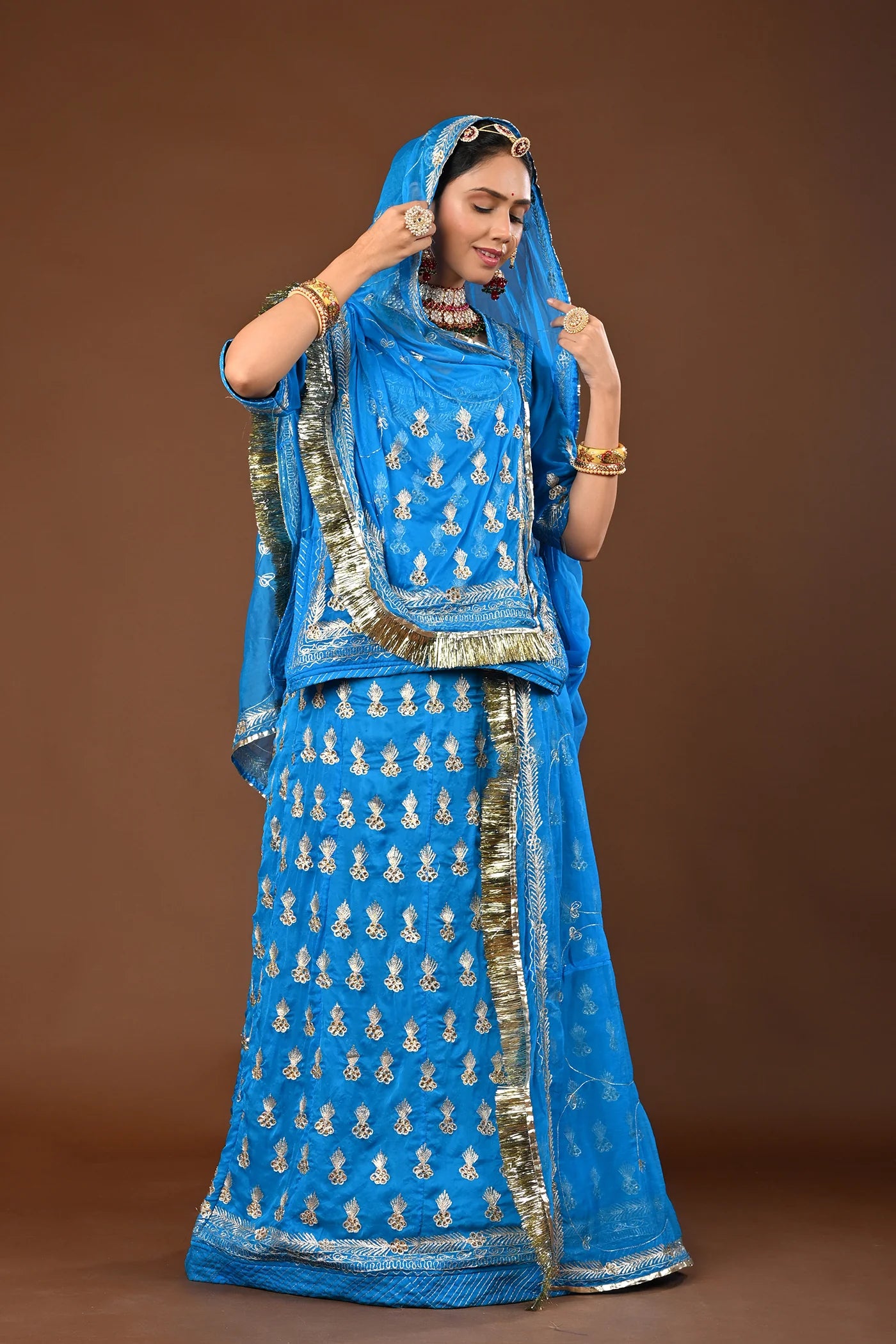 Meera Rajasthani Lehenga Set  ( unstiched )