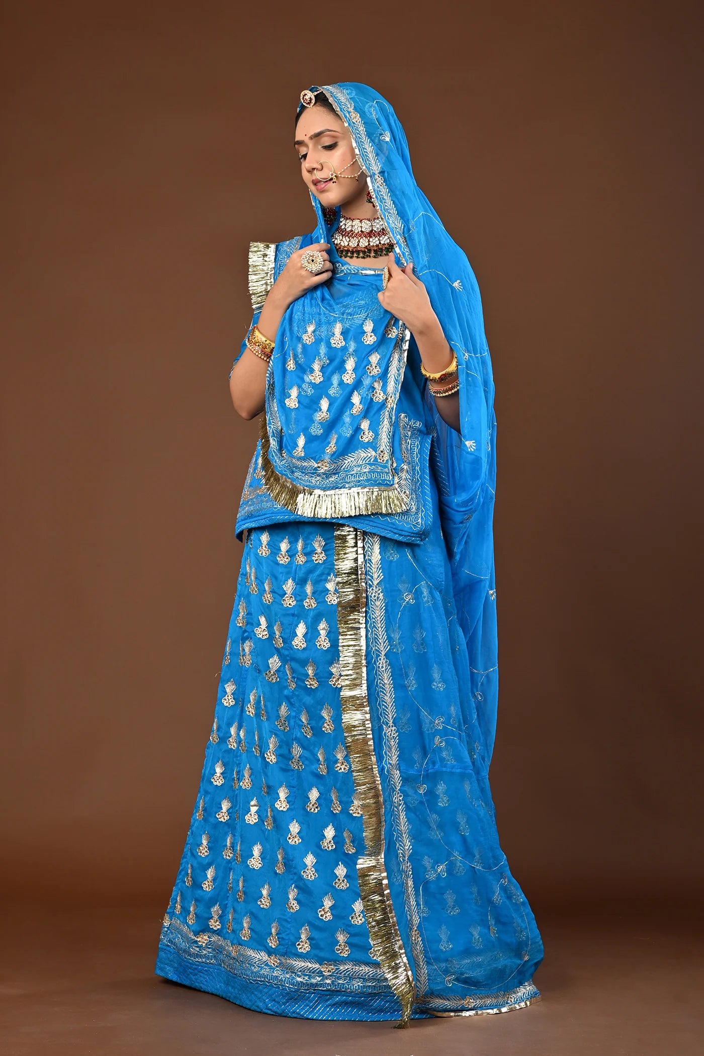 Meera Rajasthani Lehenga Set  ( unstiched )