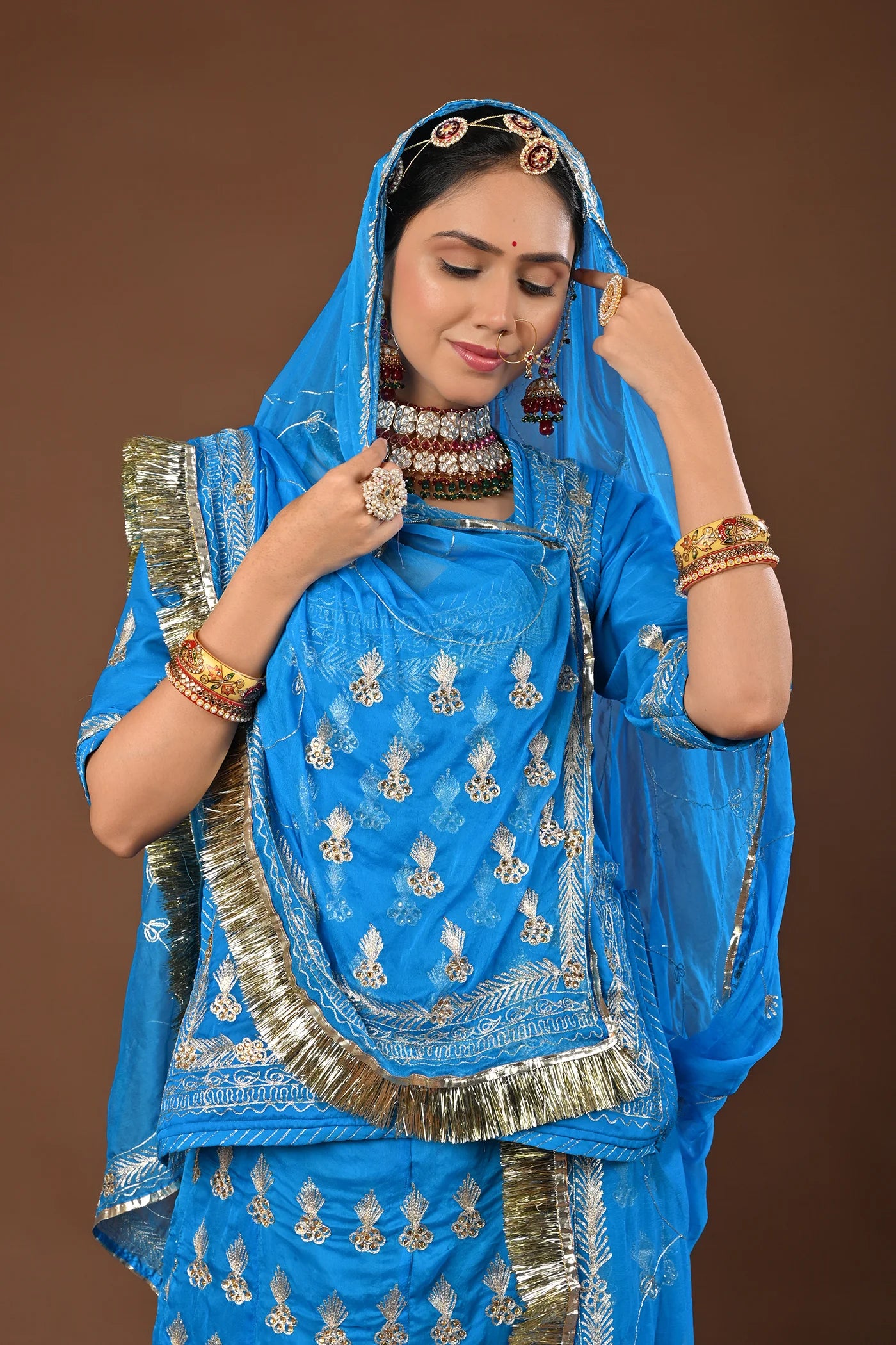 Meera Rajasthani Lehenga Set  ( unstiched )