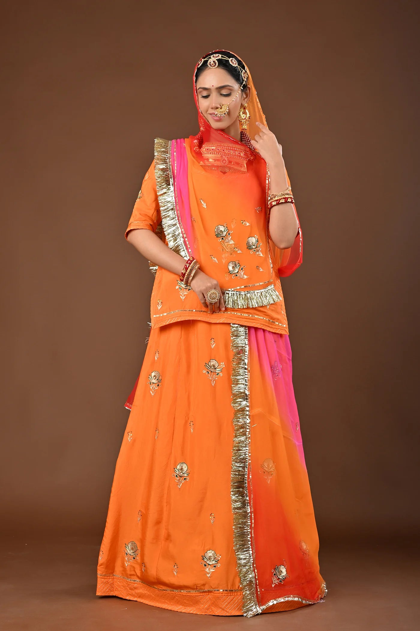 Sinduri Rajwadi Poshak  ( unstiched )