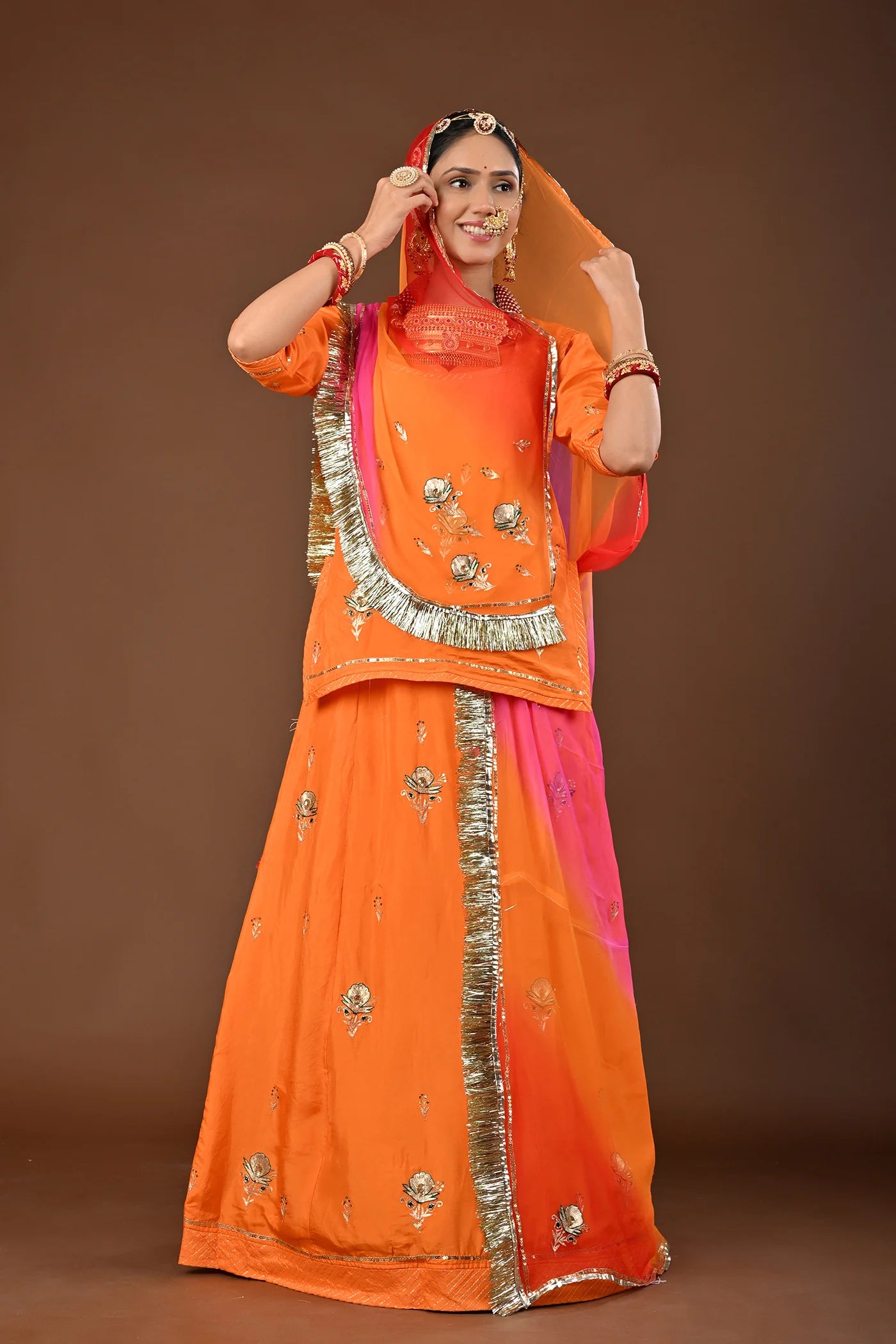 Sinduri Rajwadi Poshak  ( unstiched )